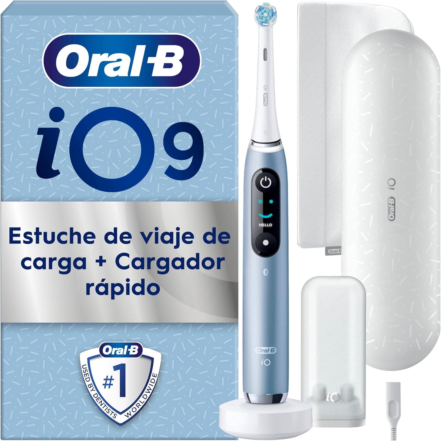Oral-B iO 9 Cepillo de Dientes Eléctrico con 1 Cabezal, Aqua Marine