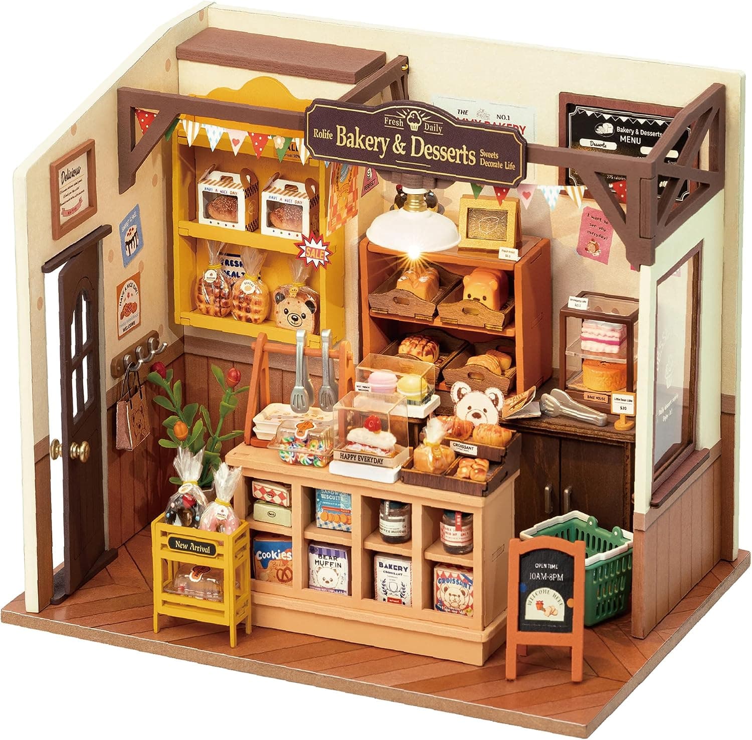 Rolife Casa de Muñecas de Madera con Accesorio, Becka's Baking House