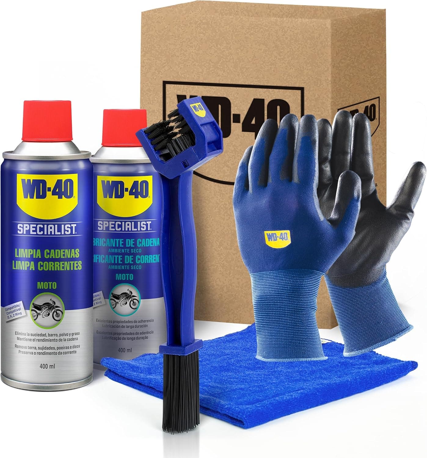 WD-40 Specialist Kit Cadena Motorbike Seco Completo