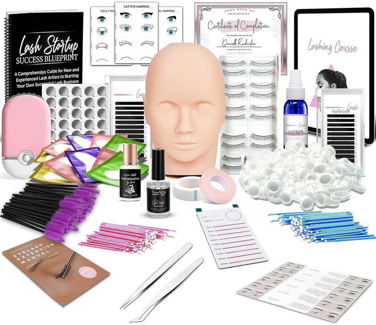 TwoWin Kit Extensiones de Pestañas Profesional Completo