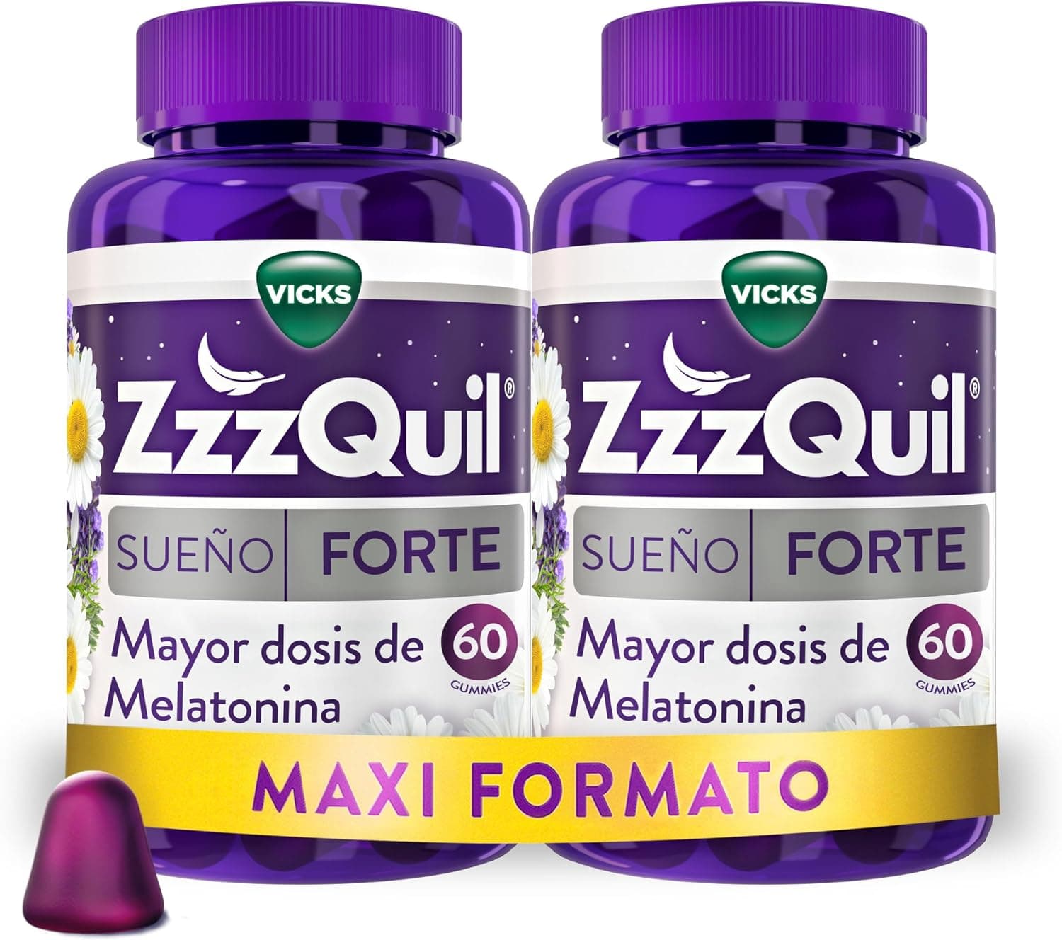 ZzzQuil Sueño Forte, Mayor dosis de Melatonina* gummies para dormir