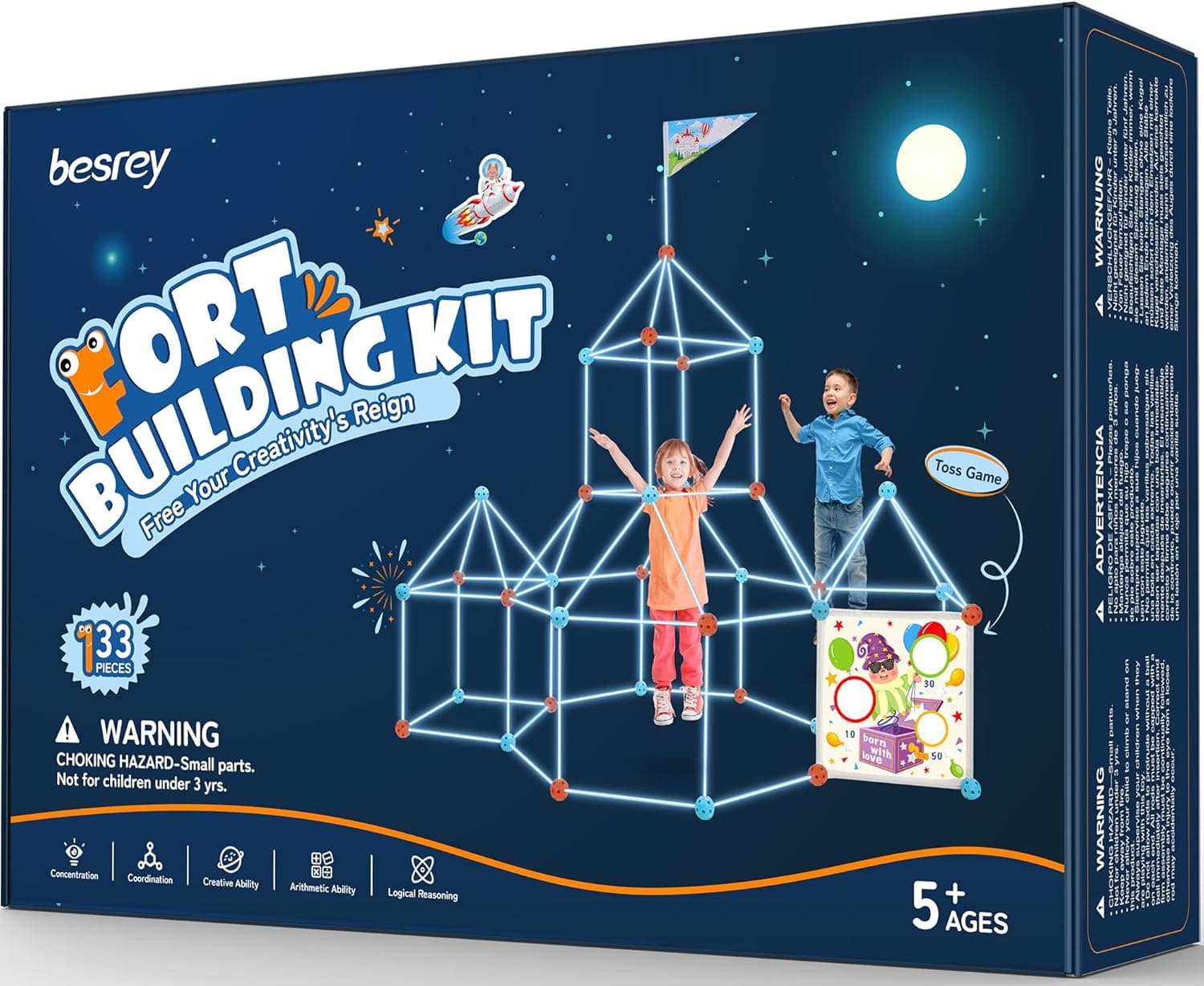 besrey Construcciones para niños 133 Piezas, Juego de Lanzamiento 2 en 1