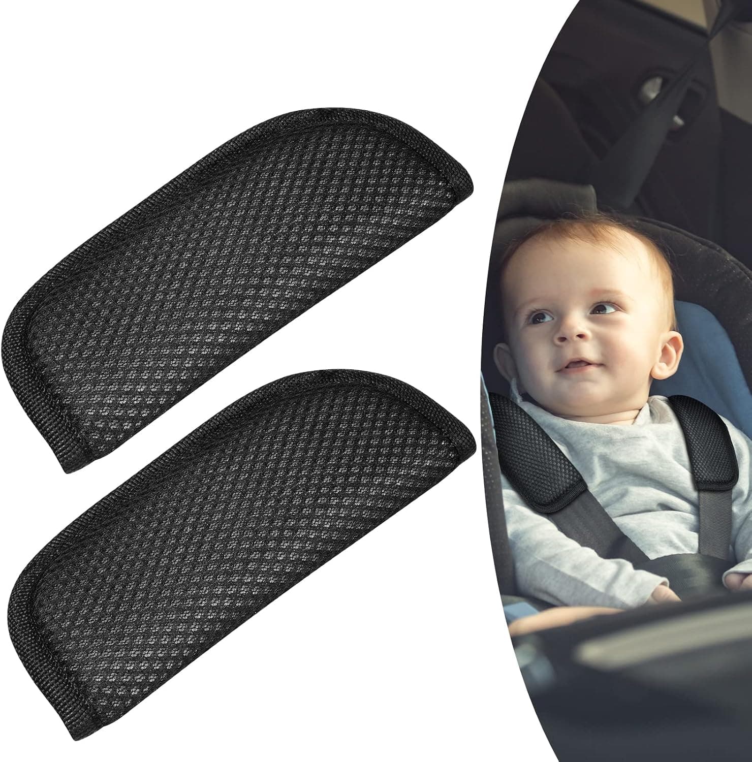 URAQT Almohadillas para Cinturón de Seguridad Niño, 2PCS Almohadillas Protectores de Coche Hombro, Suave y Transpirable Hombro Cinturón de Seguridad para Niño, Protector Cinturon Coche para Infantil