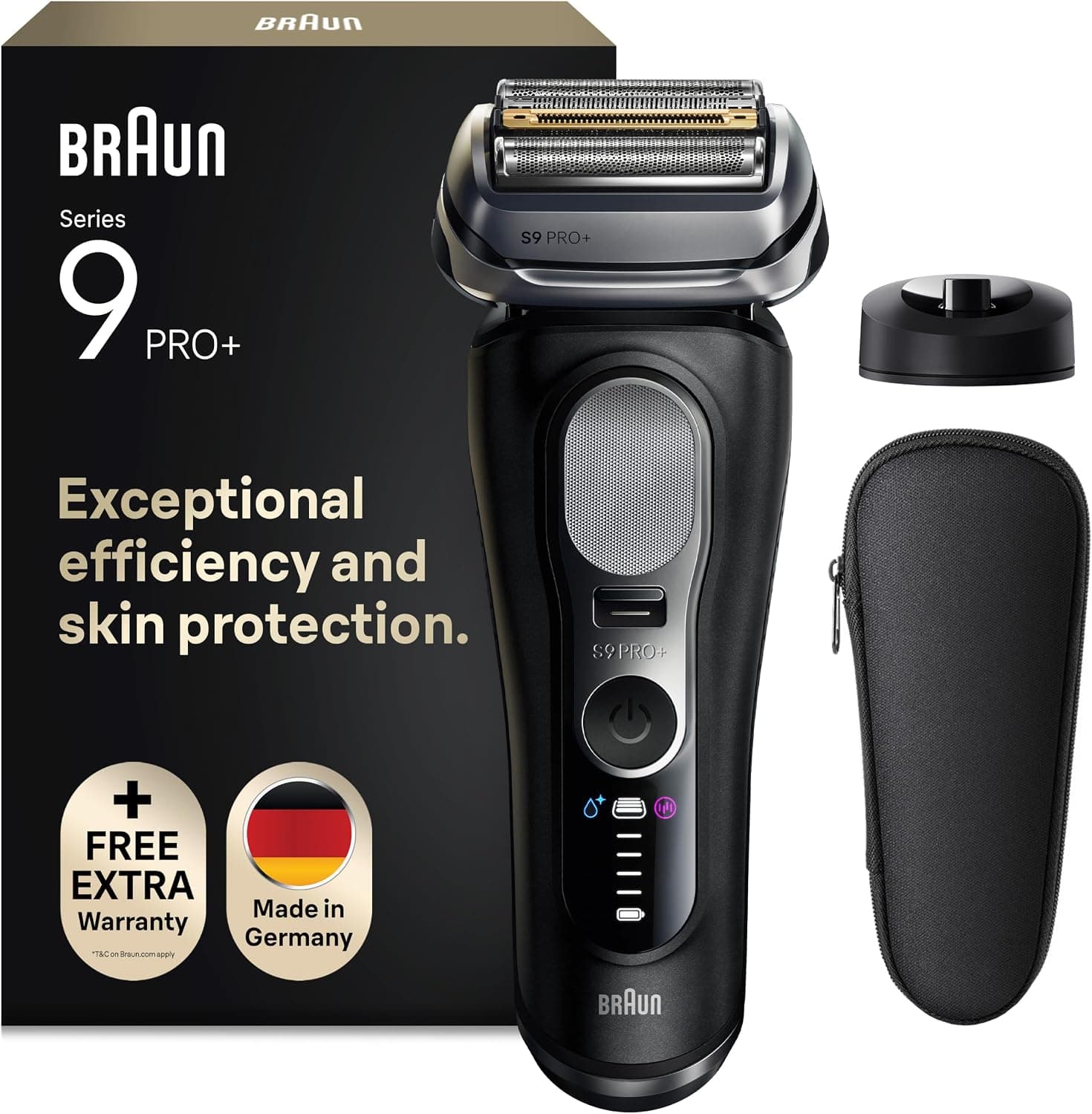 Braun Series 9 Pro+ Afeitadora Eléctrica Hombre, 9610SI, Negro