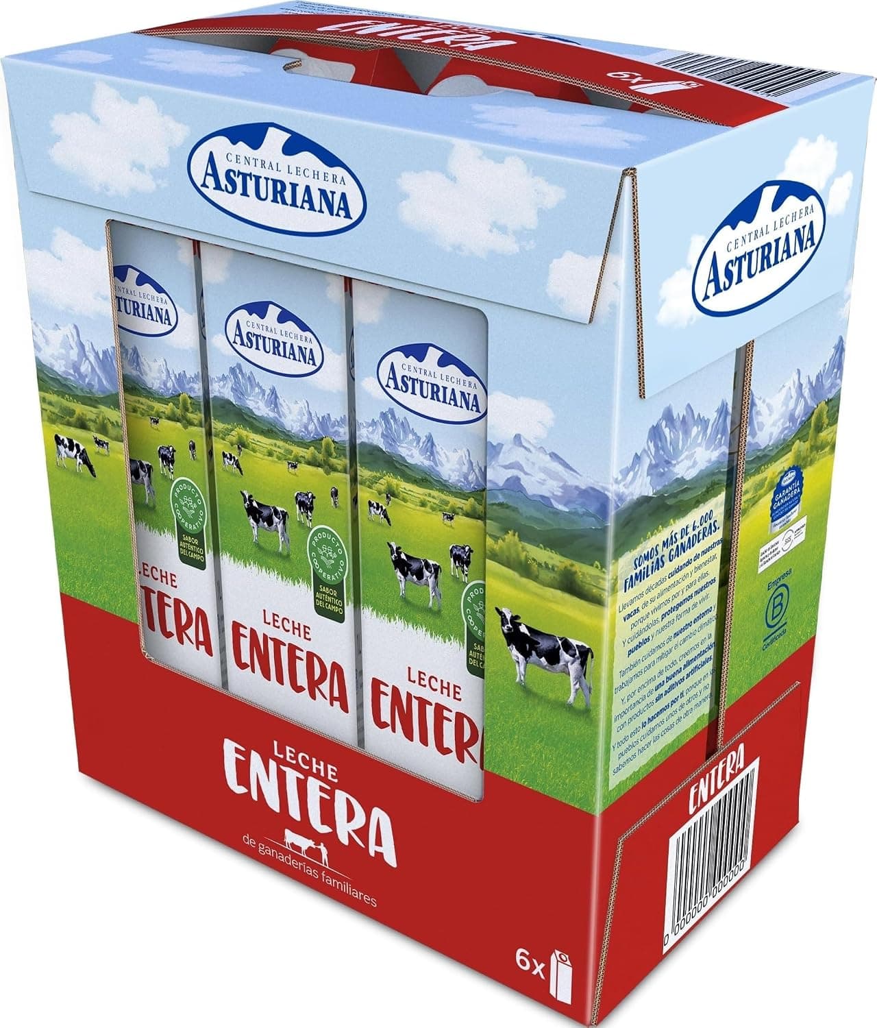 Central Lechera Asturiana Leche Entera UHT Brik Pack 6x1L