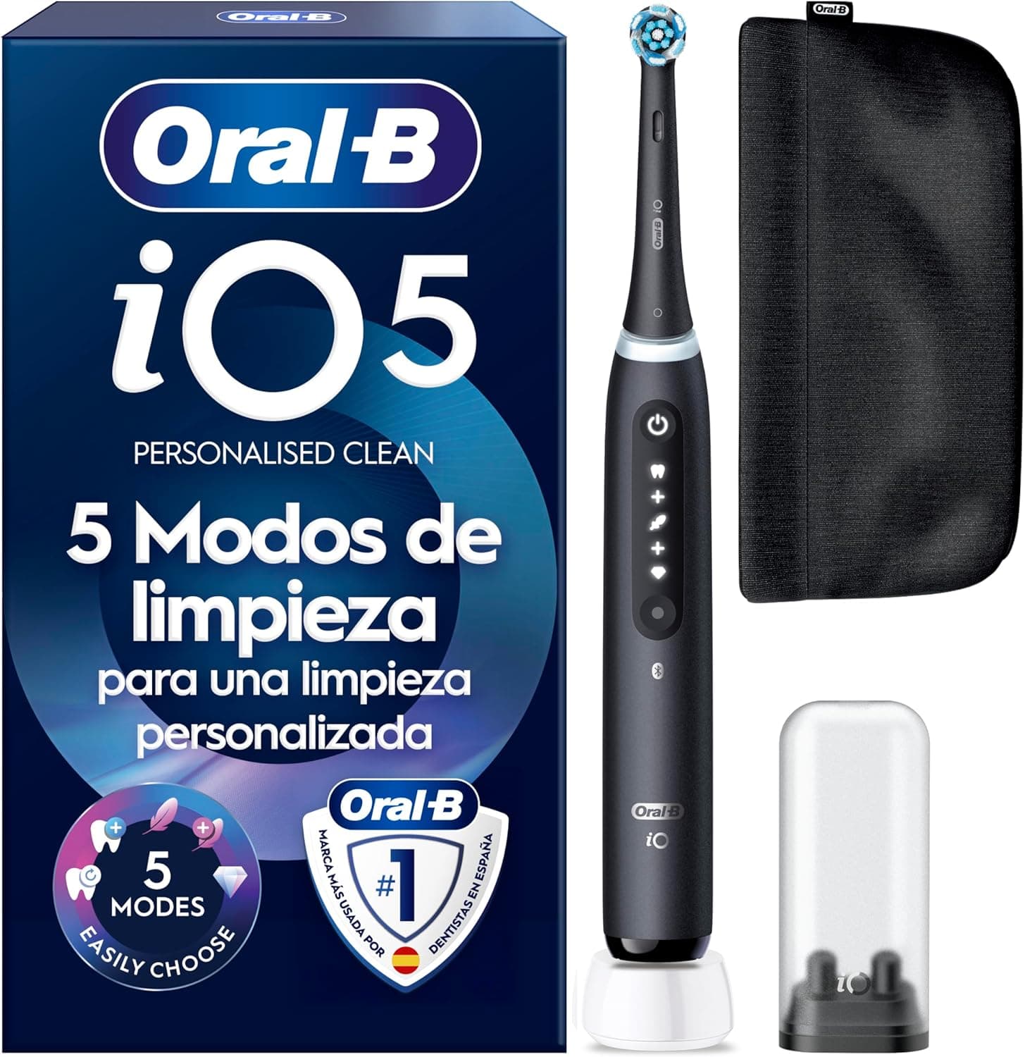 Oral-B iO 5 Cepillo de Dientes Eléctrico con 1 Cabezal, Negro