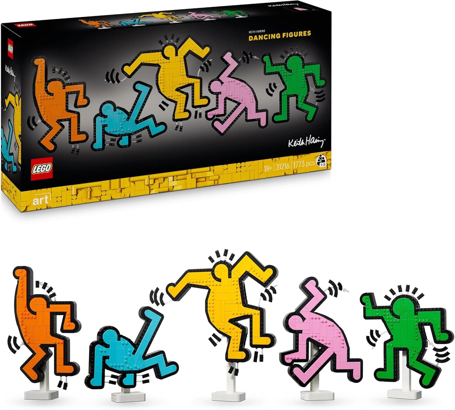 LEGO Art Keith Haring: Figuras Danzantes - Decoración de Pared para el Hogar - Colorido Accesorio de Escritorio para Oficina - Kit de Maquetas para Adultos - Regalo para Mujeres y Hombres 31216
