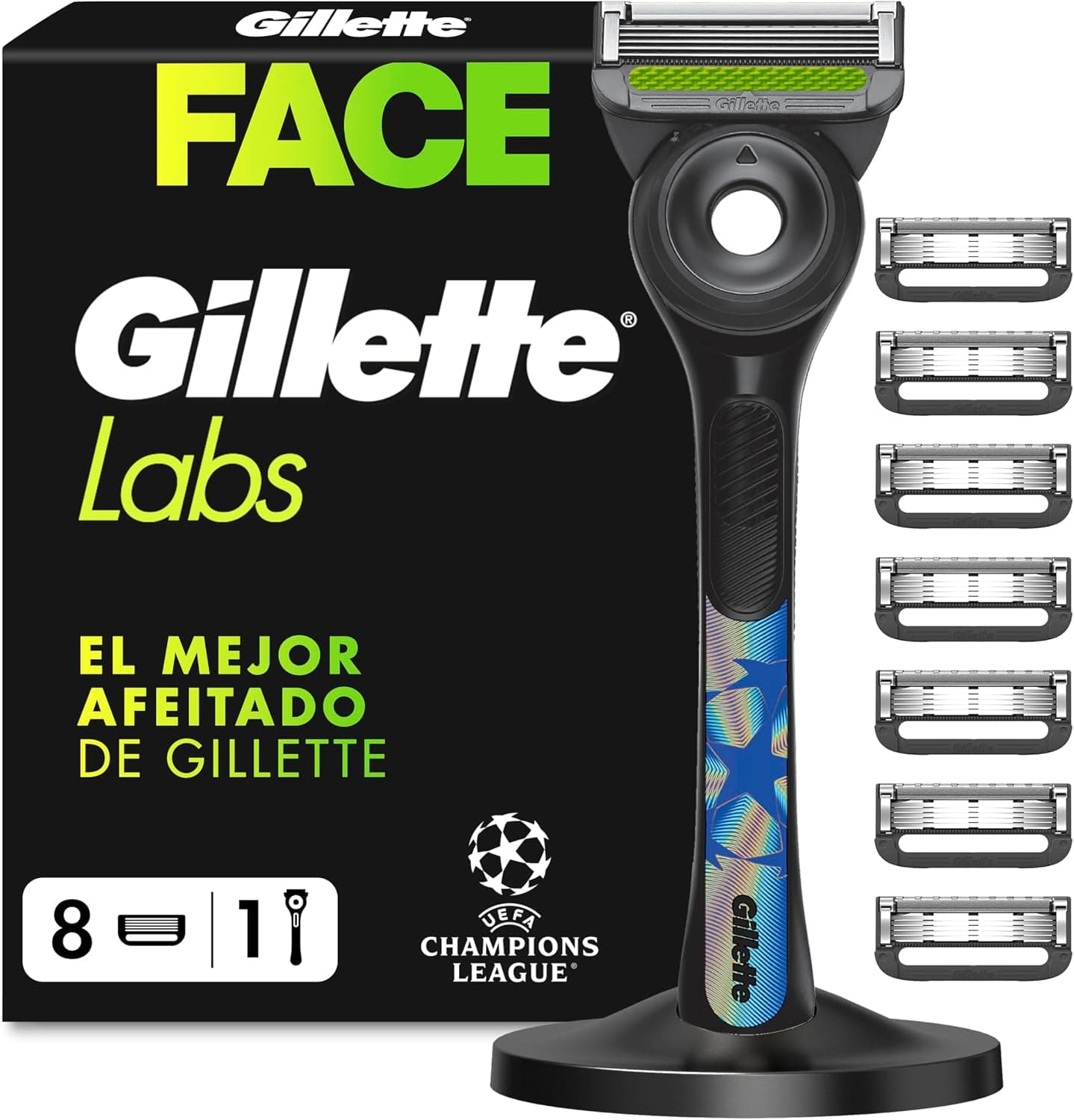 GilletteLabs Maquinilla de Afeitar Hombre con 8 Cuchillas de Recambio