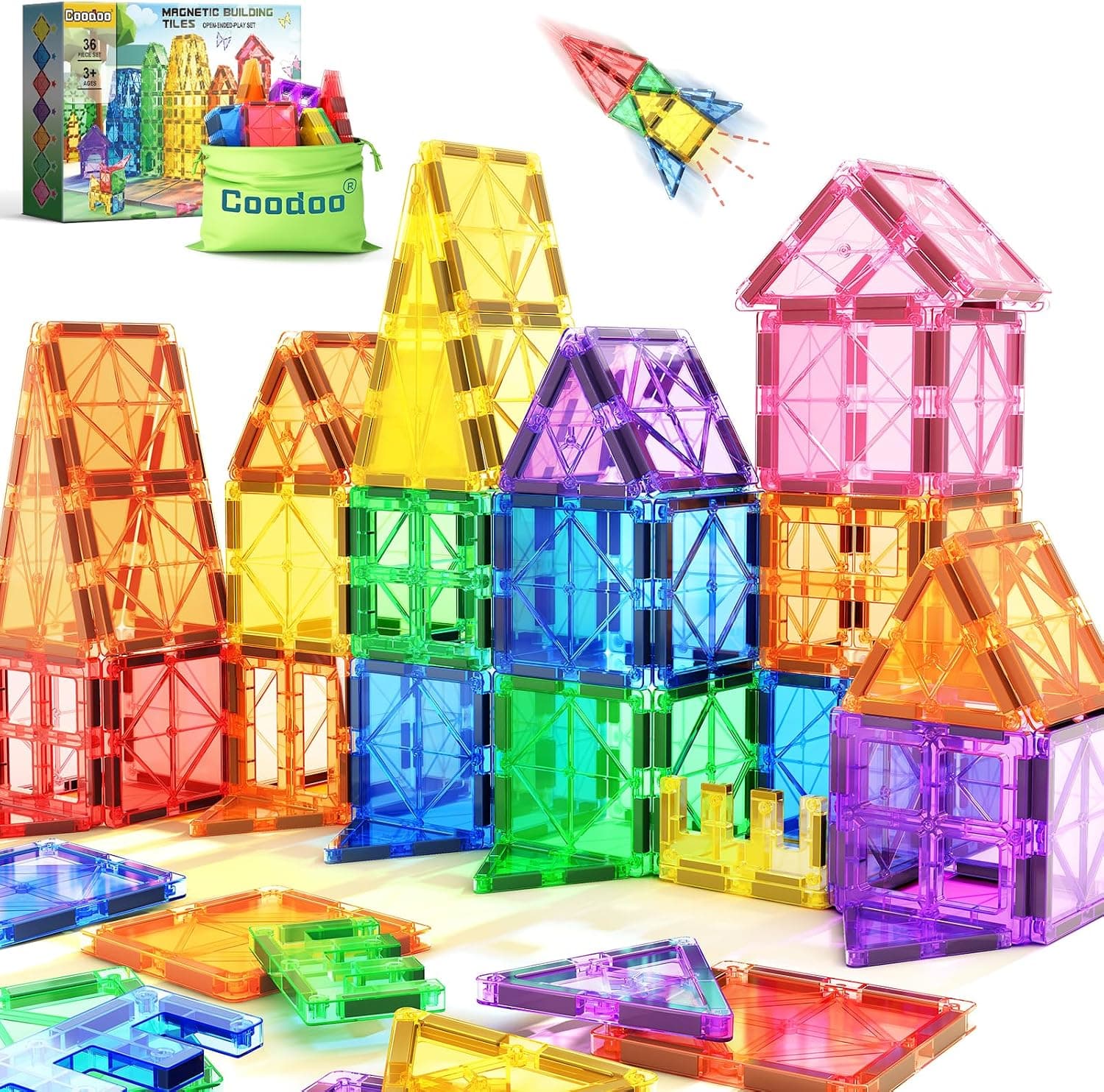 Coodoo Bloques Magneticos de Construccion Niños Juguetes de Construcción