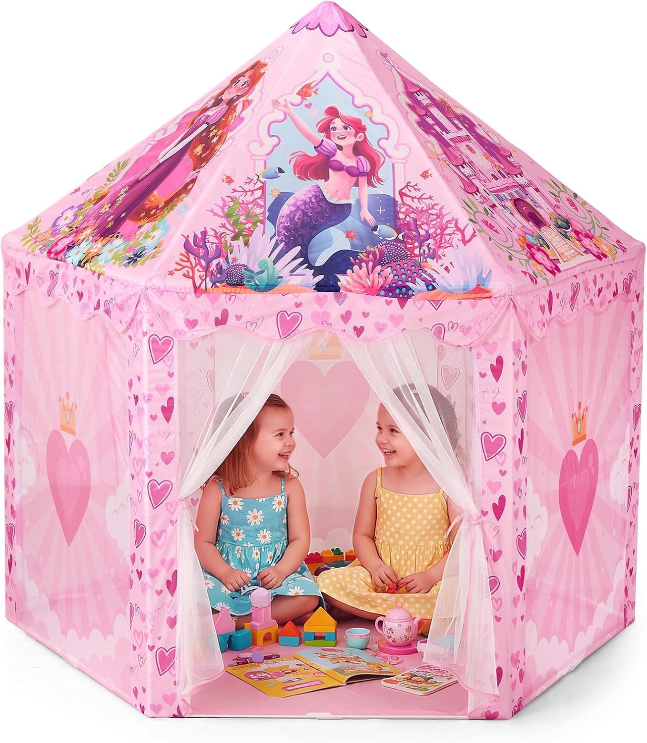 Cosone Tienda De Campaña De Princesa – Gran Casa De Juegos para Interiores Y Exteriores, Tienda De Campaña para Niñas, Casitas de Jardin, Juguetes Regalo Niña 2 3 4 5 6 7 8 Años