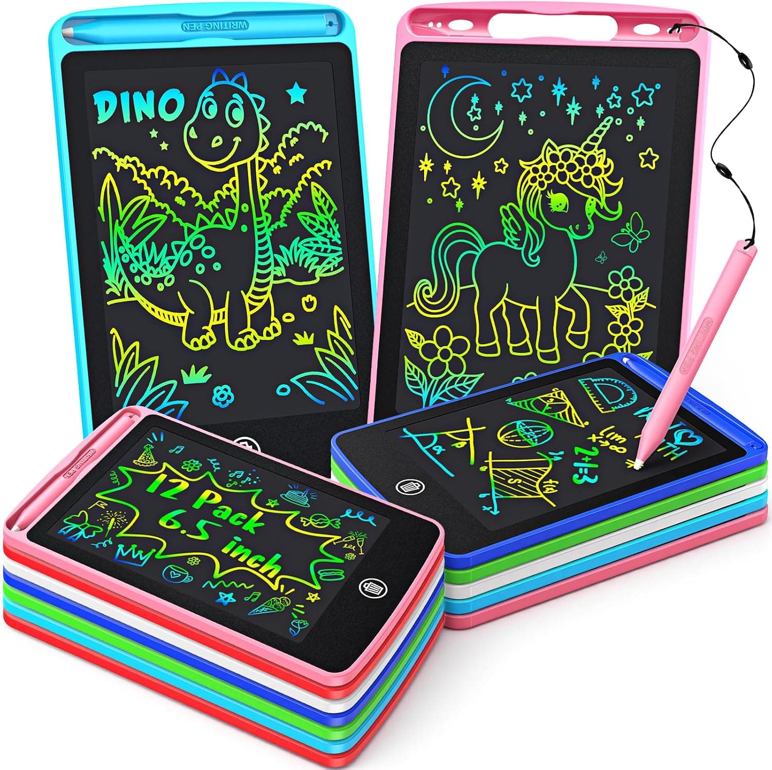 12 Piezas Pizarra Magnetica Infantil 6,5 Pulgadas, Regalos Cumpleaños Niños Colegio 3 4 5 6 7 8 Años Pizarra Magnética Infantil Juguetes Niños 6 7 8 9 10 Año Pizarra Electrónica Regalos Niño 3-12 Años