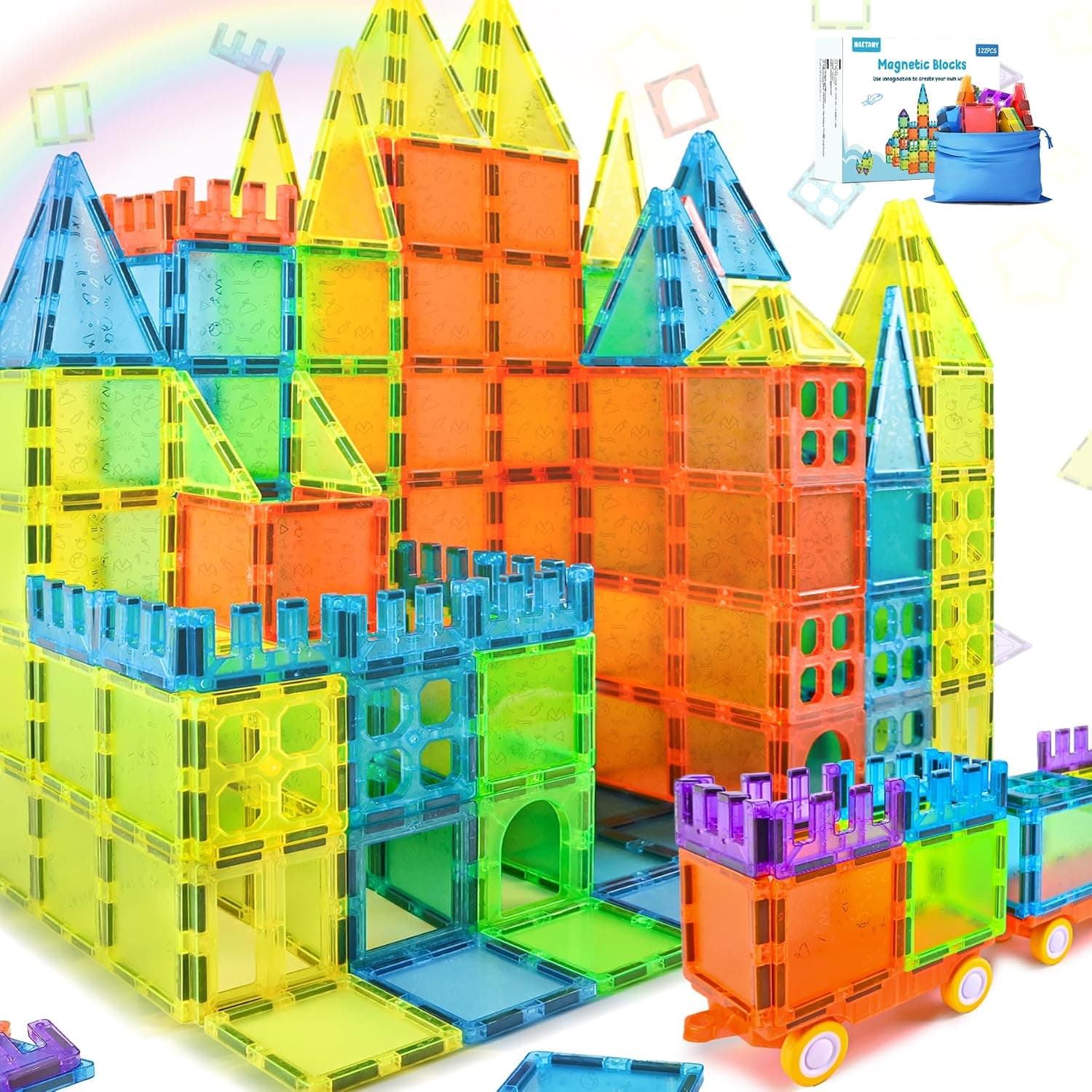 Bloques Magnéticos de Construcción 122 Piezas Piezas Magneticas Niños