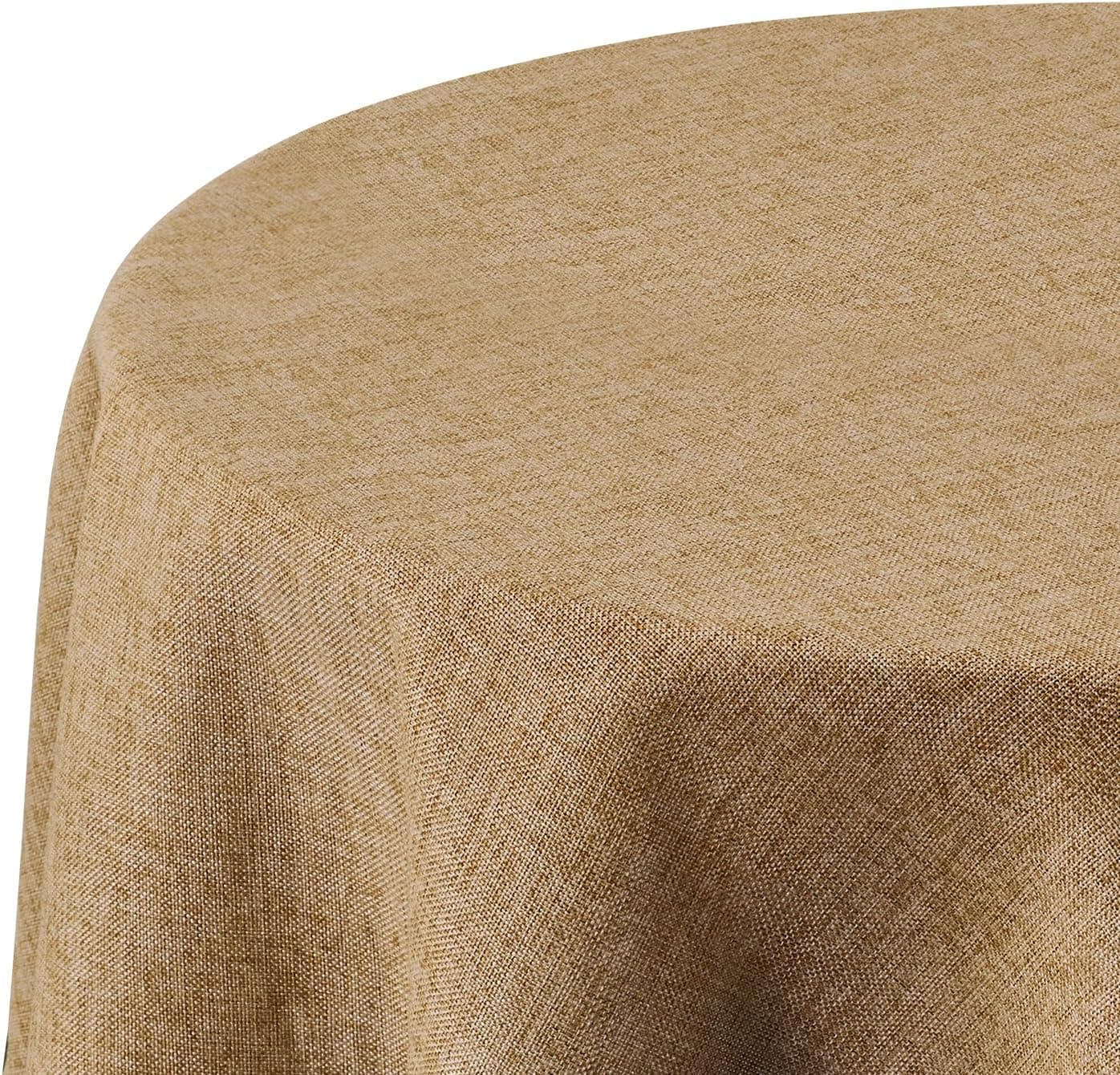 Deconovo Mantel de Mesa Redondo Antimanchas Impermeable, 140 cm
