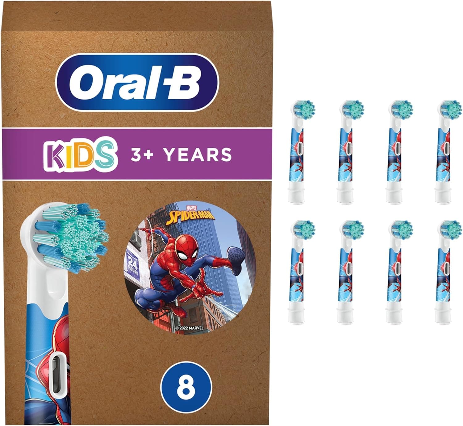 Oral-B Kids Cabezales de Recambio Originales para Niños +3 Años, Pack de 8