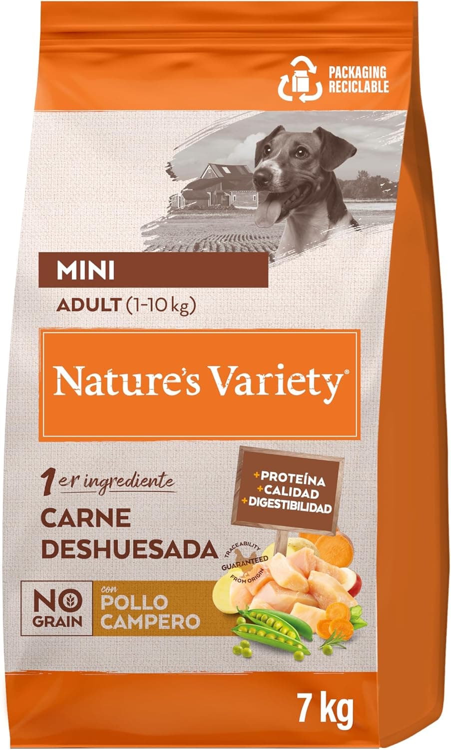 Nature's Variety No Grain Pienso para Perros Adultos con Mini con Pollo - 7kg