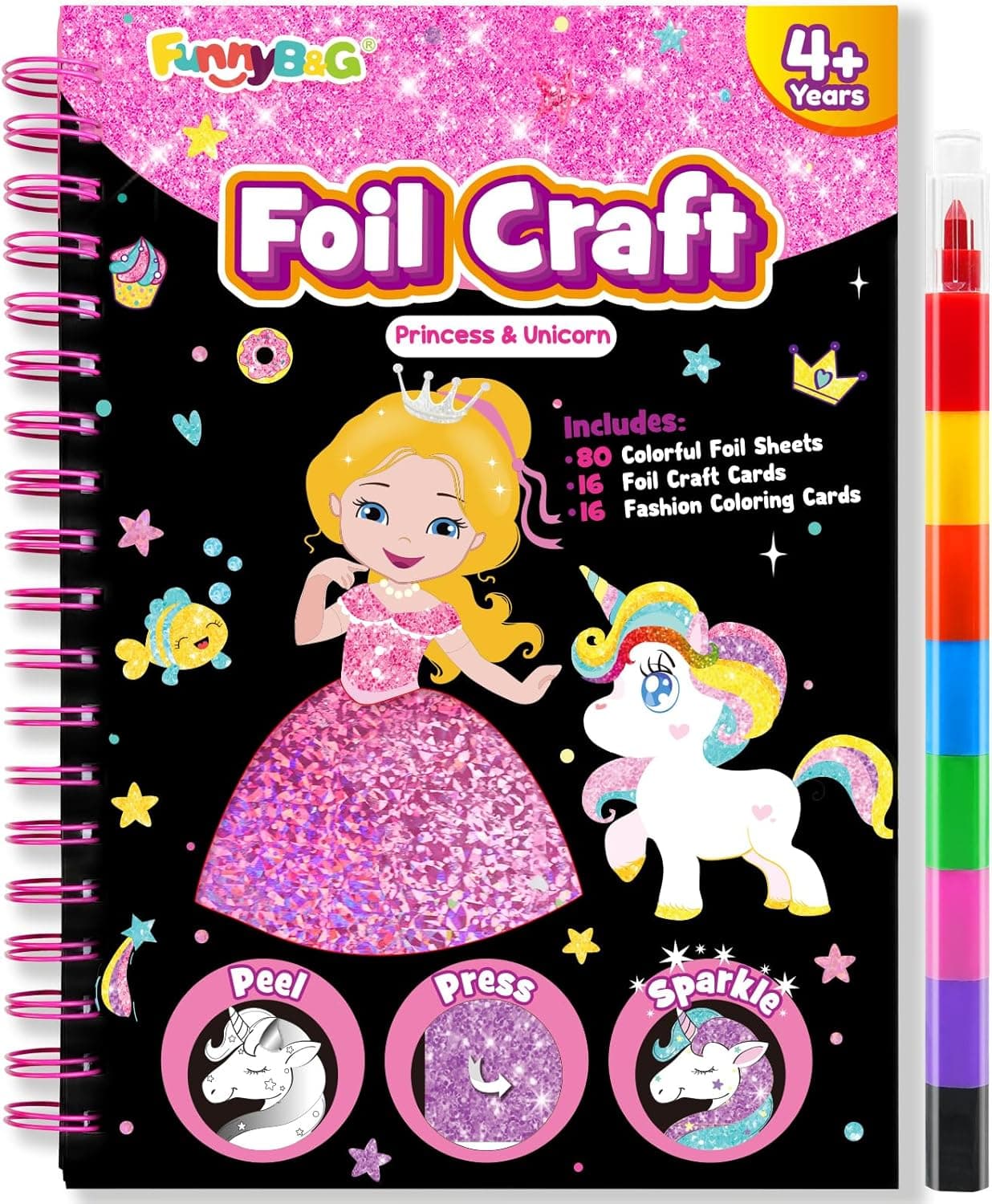 FUNNYB&G Manualidades infantiles con foil, Creativo Kit Manualidades niños