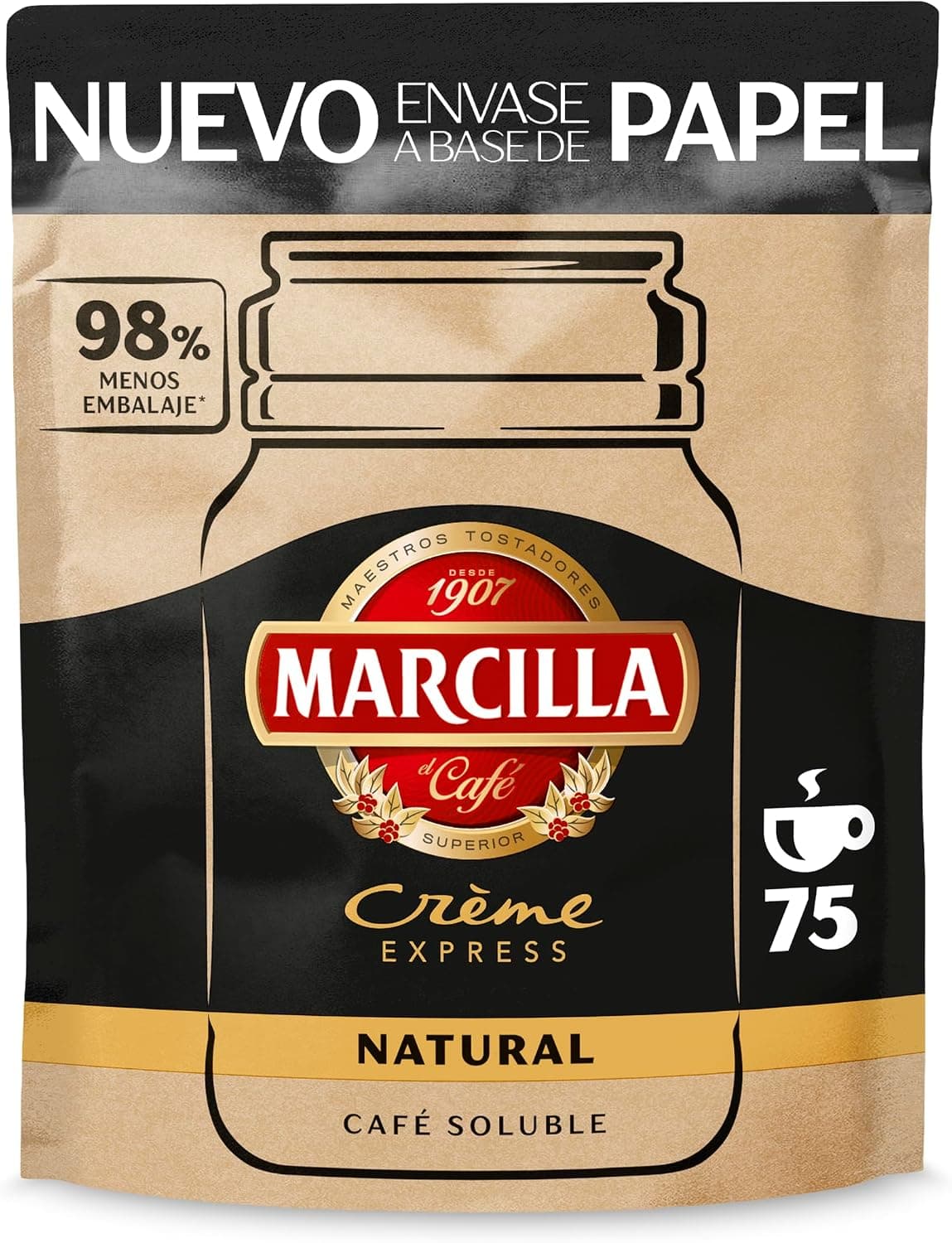 Marcilla Café Soluble Crème Express Natural Paper Refill | 150g