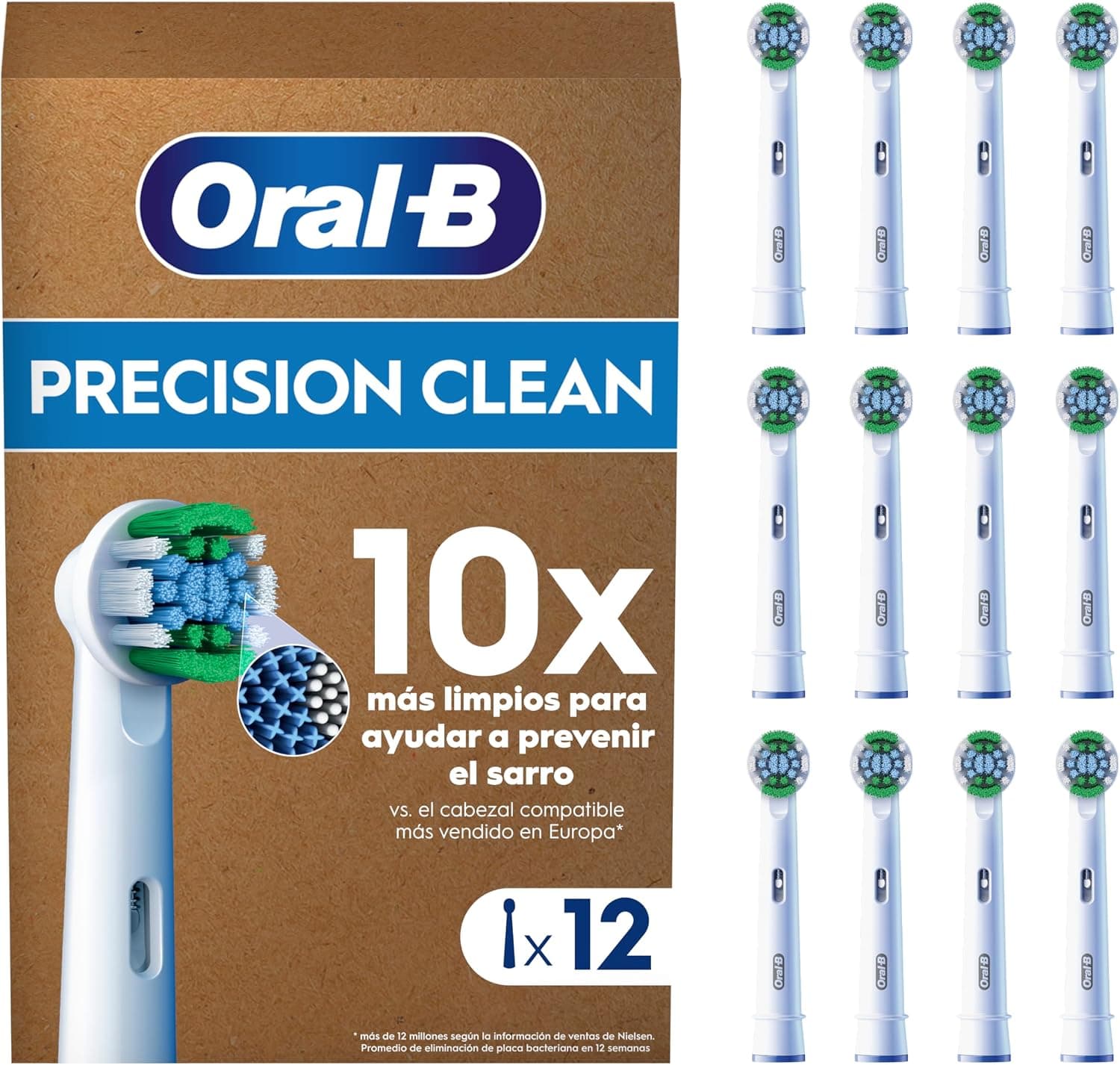 Oral-B Precision Clean Cabezales de Recambio Originales, Blanco, Pack de 12