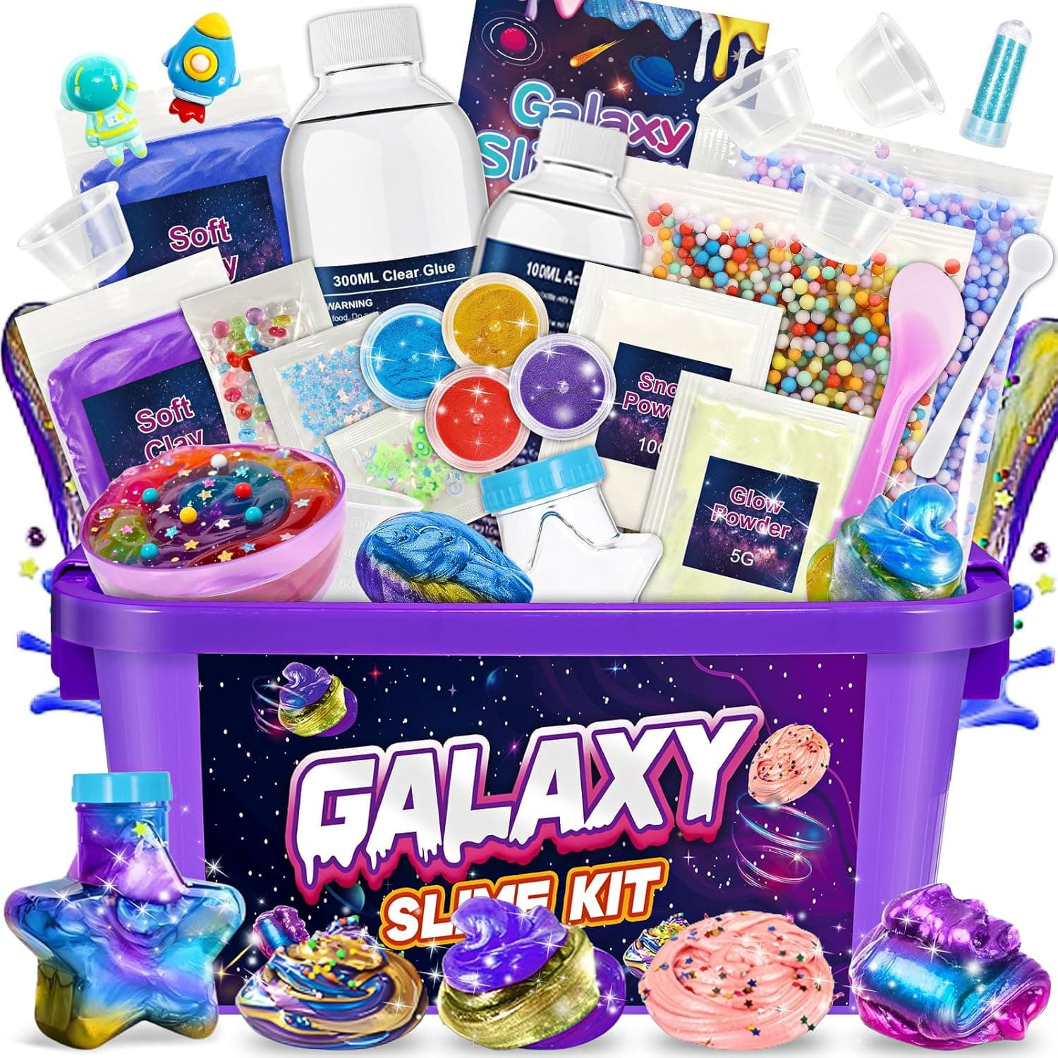 iKidiki Slime Galaxy para Niñas y Niños - Kit de Manualidades Fluffy para Niñas y Niños de 6 a 12 Años - Regalo de Cumpleaños