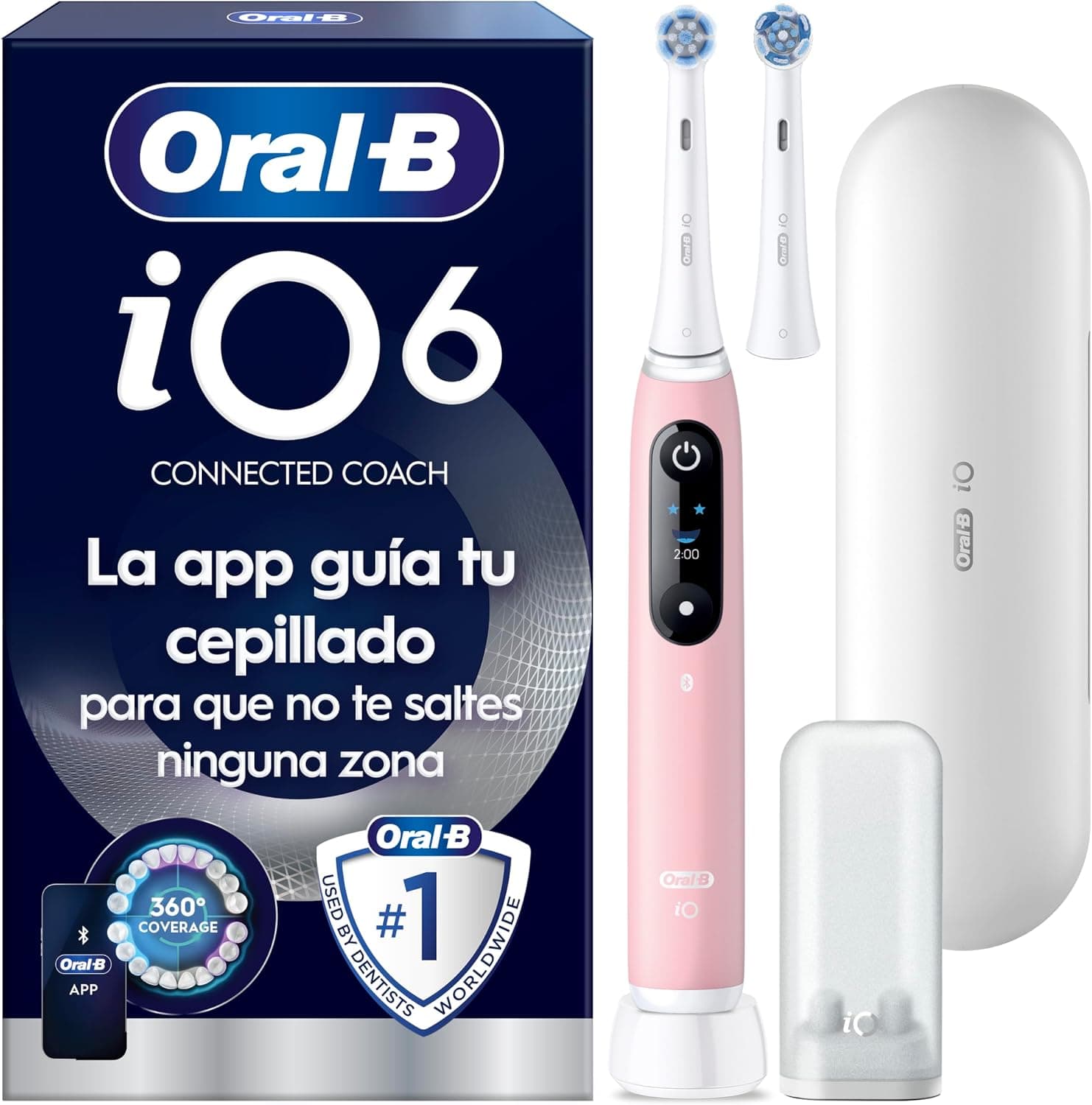 Oral-B iO 6N Cepillo de Dientes Eléctrico, con 2 Cabezales, Rosa