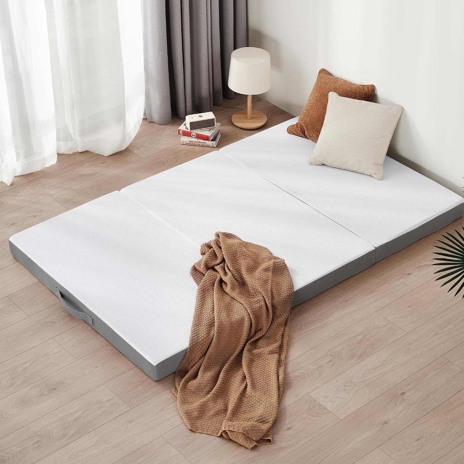 Z-hom - Colchón Plegable, colchón de Suelo, colchón Plegable de 3 Piezas, Espuma Extra Gruesa, Esponja de Alta Densidad de una dureza H3, Oeko Tex Standard 140 x 195 x 10 cm