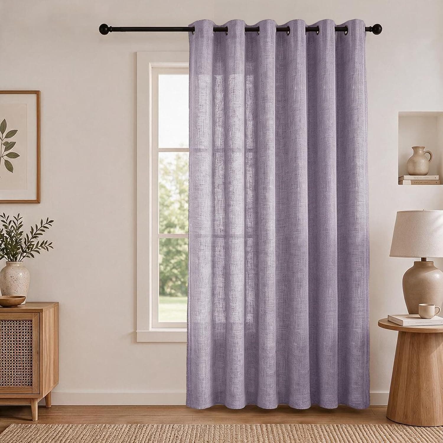 Deconovo Cortinas Efecto Lino para Salón y Dormitorio, 225x245 cm, 1 Pieza