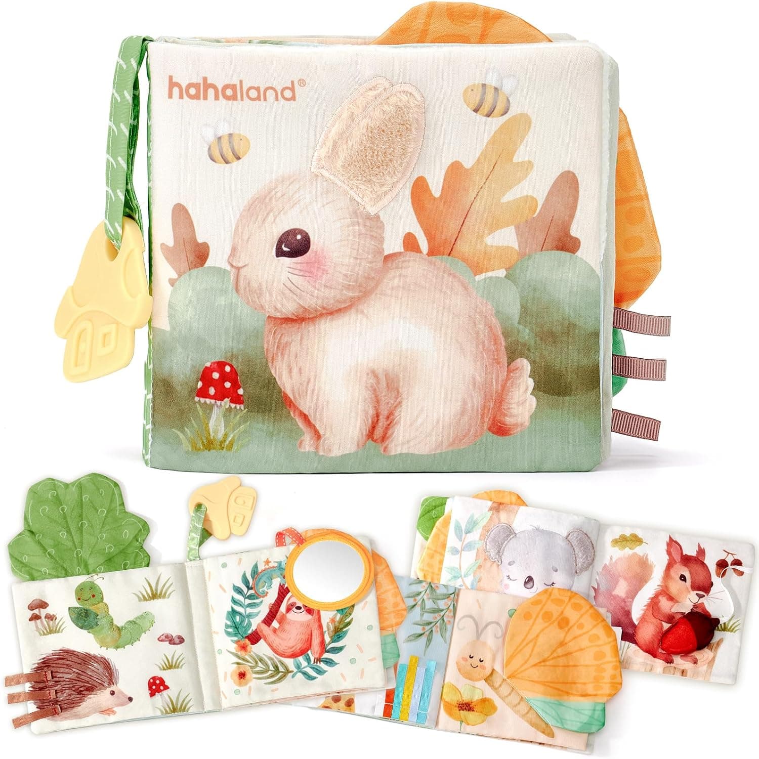 hahaland Libro Bebe Juguetes Bebes 0 3 6 Meses, Libro de Tela Blandos