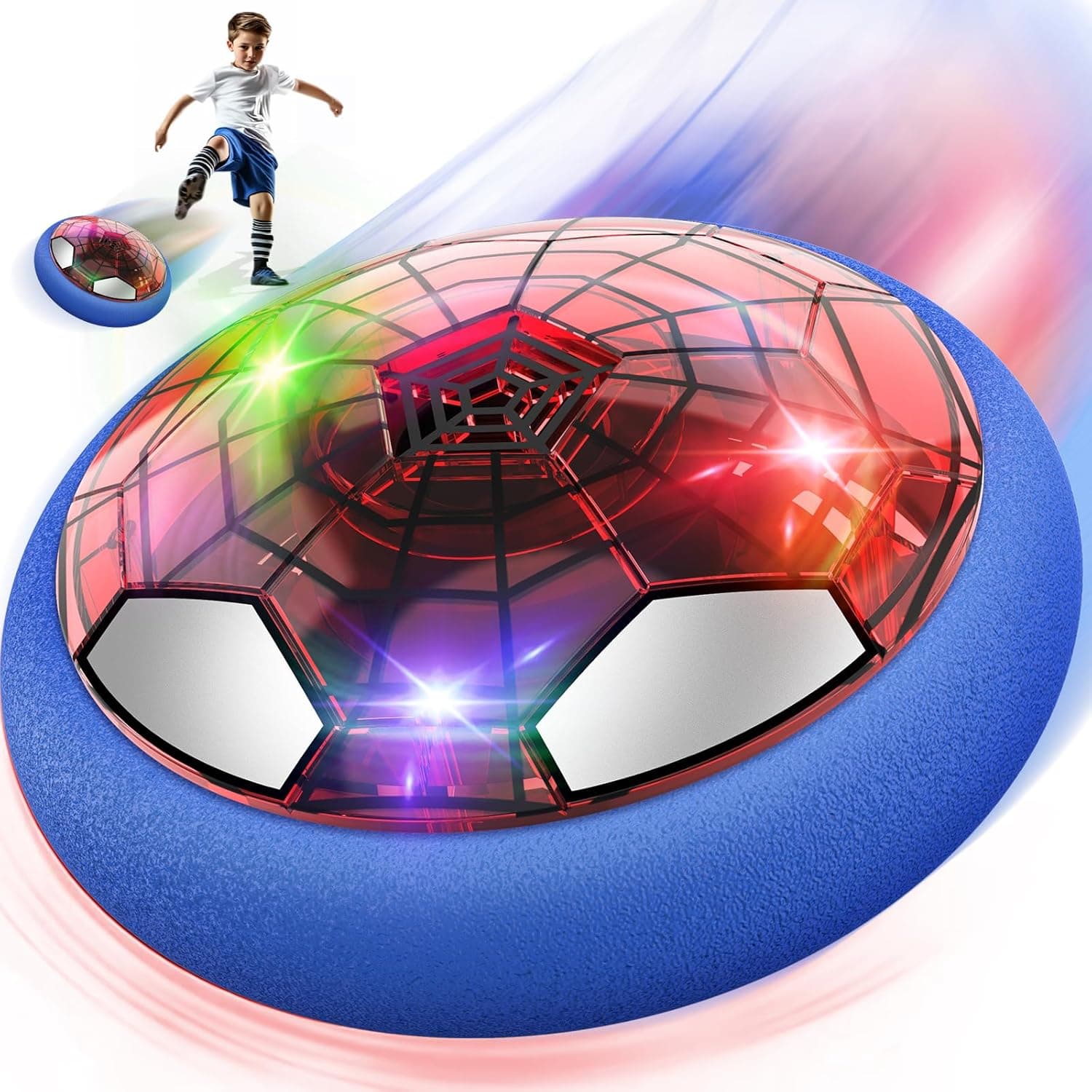 Balón Fútbol Flotante Spider Juguetes Niños, Pelota Futbol con Luces LED