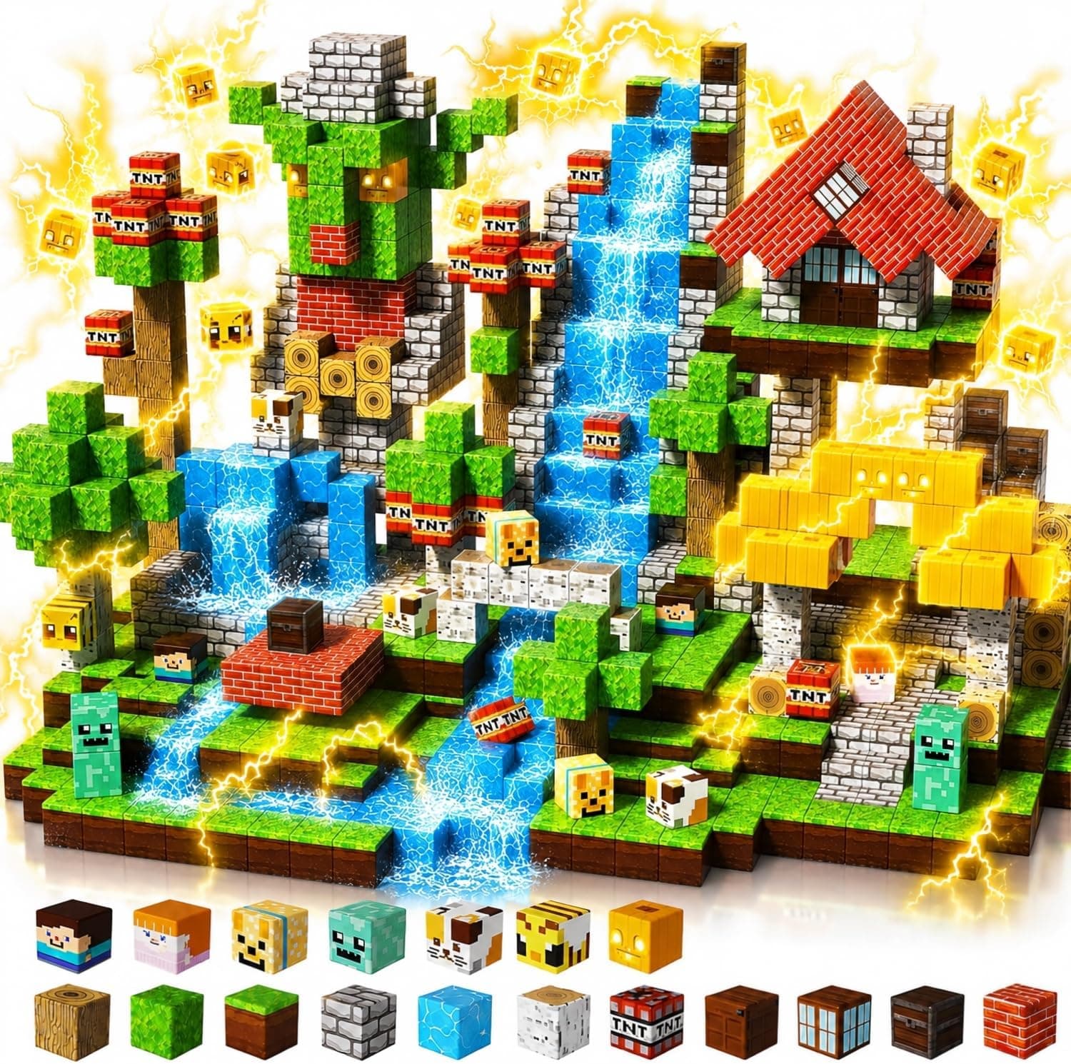 ToyUnited, 150 bloques de construcción magnéticos, cubos magnéticos apilables, juguetes sensoriales STEM y Montessori para niños pequeños de 3 a 12 años
