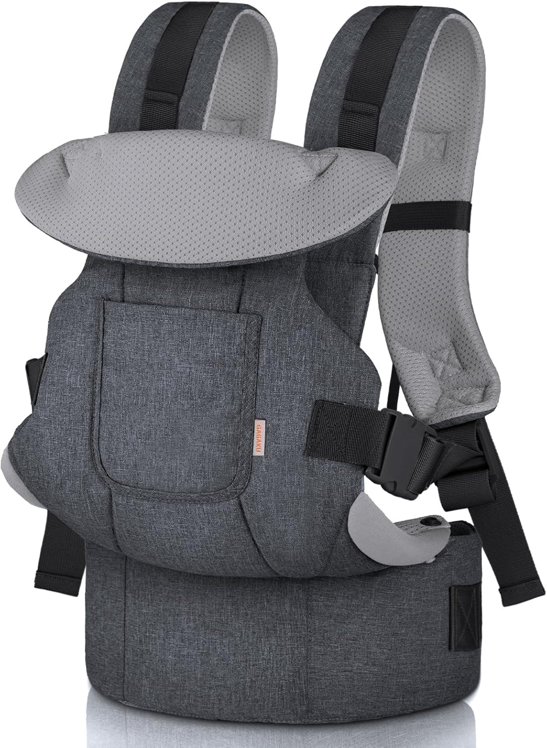 GAGAKU Mochila Portabebés,Porta Bebes de 0 a 36 meses Advanced 4 in 1 con Porteo Bebe Ergonómica Fácil de llevar con posibilidad de llevar al niño mirando hacia adelante y hacia atrás-Gris oscuro