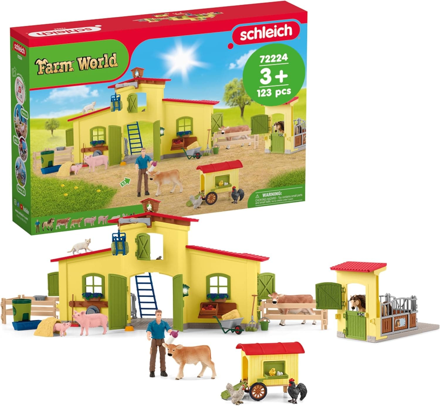 Schleich Farm World | Granja con gallinero y Caja para Caballos 72224