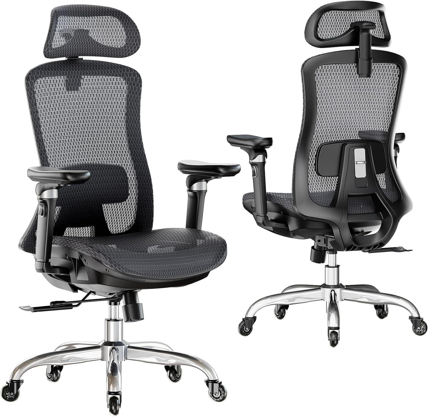 Marsail Silla Oficina ergonómica de Malla, Big&Tall, con reposabrazos 6D