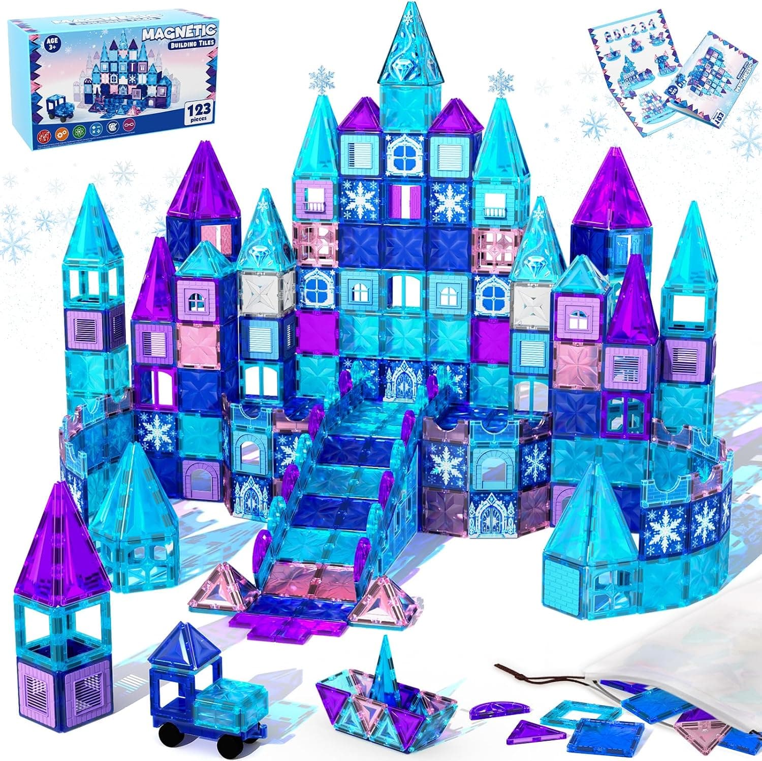 Magneverse Bloques Magnéticos Construcción Niños, 123 Piezas