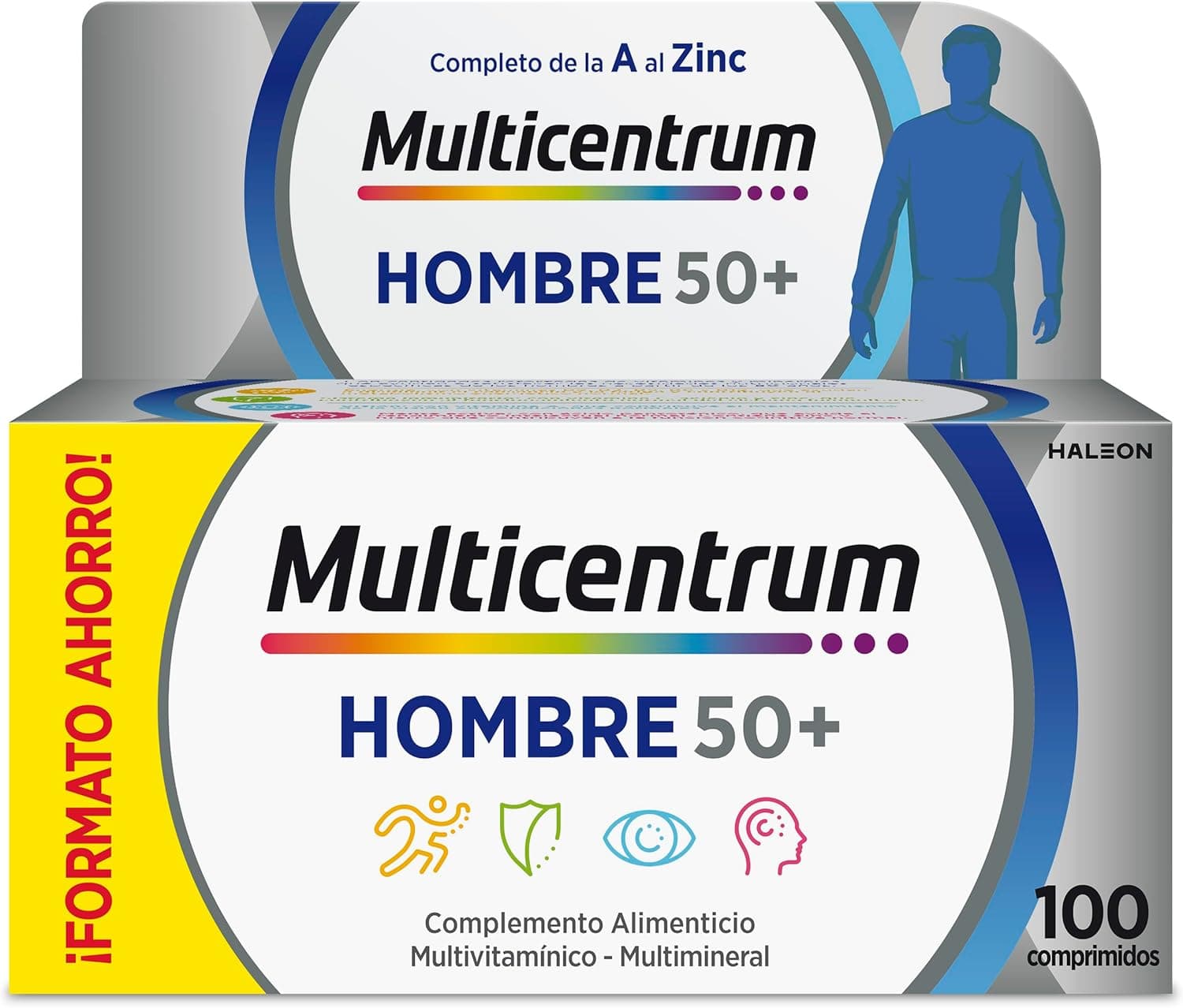 Multicentrum Hombre 50+ Multivitamínico Multimineral Sin Gluten 100 uds