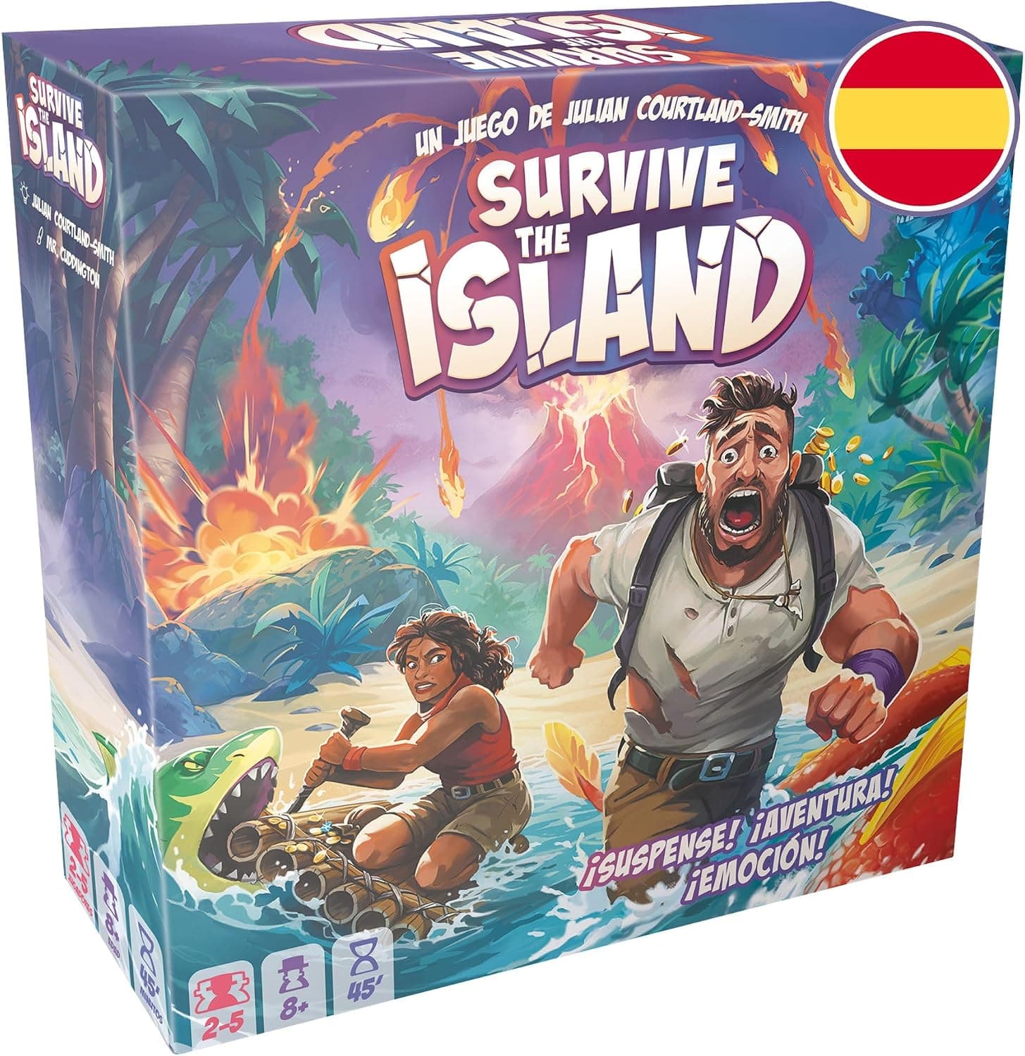 Asmodee Survive The Island, Juego de Mesa Familiar De Supervivencia