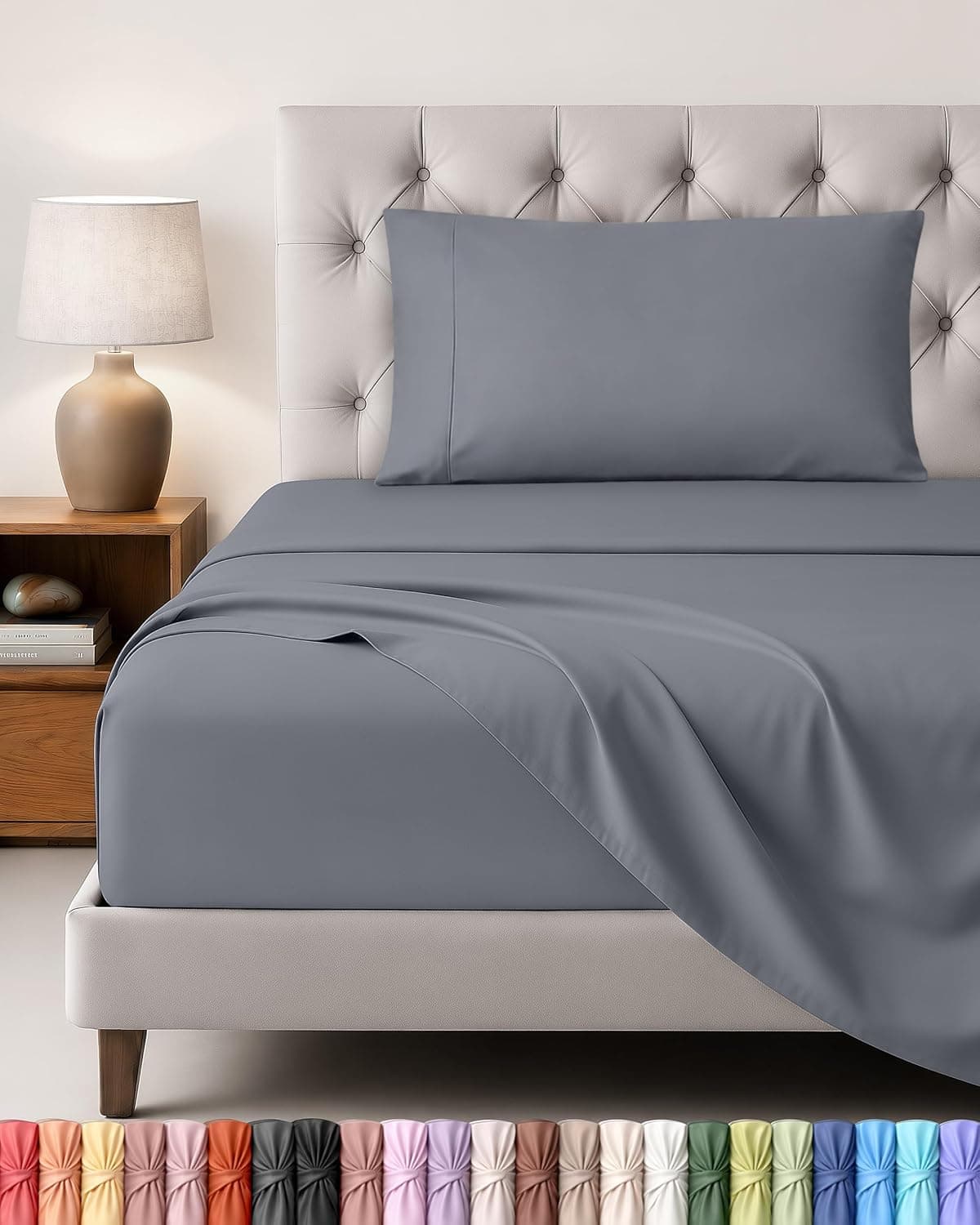 Utopia Bedding Juego de Sabanas 3 Piezas, 90x190cm, Gris