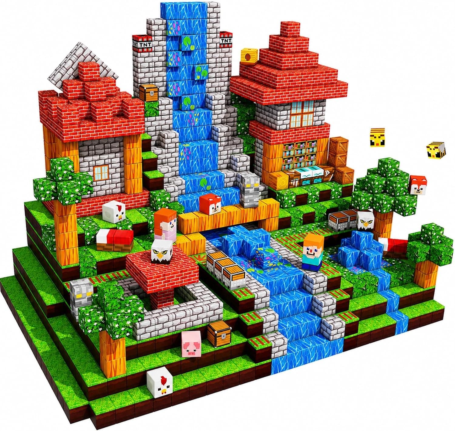 Construcciones Magneticas Niños 200Piezas con Temática de Bosque y Animales