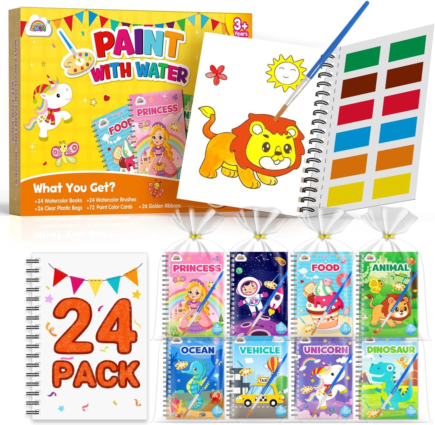 ZMLM Libros de Colorear con Agua para Detalles Cumpleaños niños