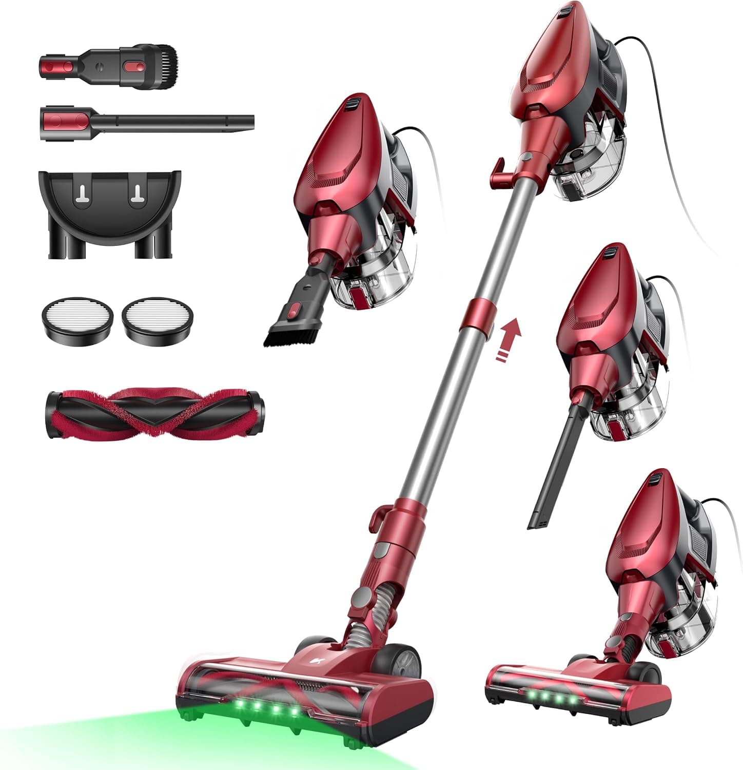 Vexilar C9 Aspiradora con Cable 70KPa, Aspiradora con 7 Metros de Cable, Fácil Guarda, Ligero, 1,5L Depósito de Polvo, Multiusos Aspirador Vertical, Aspirador para Suelos/Alfombras/Pelos/Coche