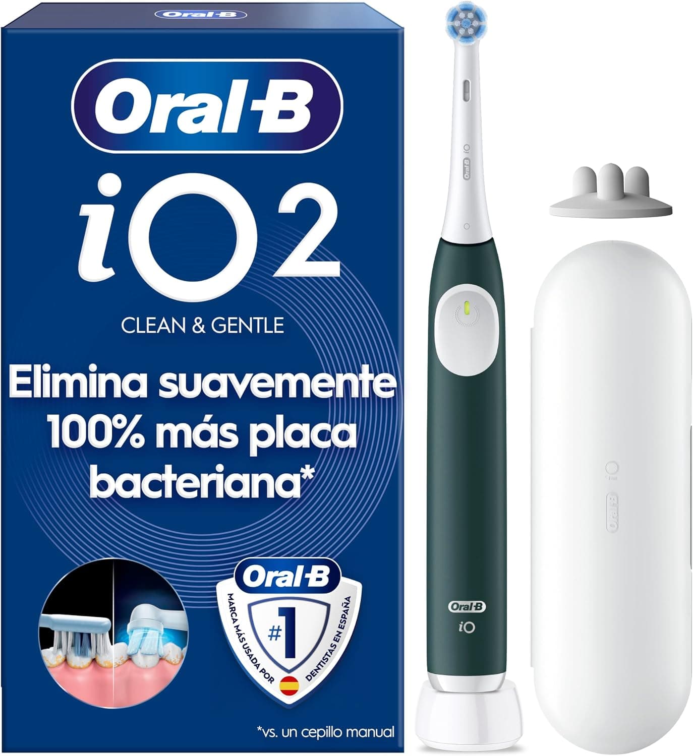 Oral-B iO 2 Cepillo de Dientes Eléctrico, 1 Cabezal, Verde