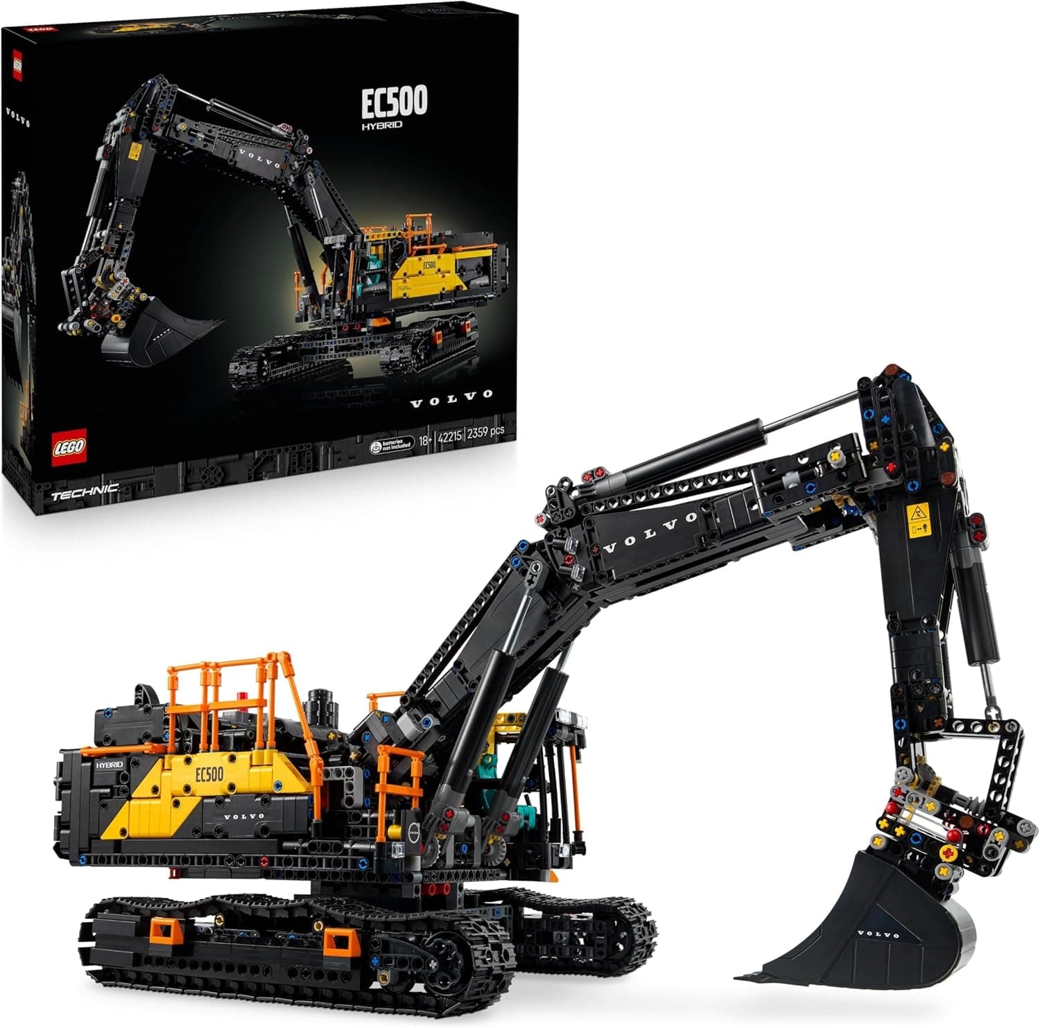 LEGO Technic Excavadora Volvo EC500 Hybrid - Kit de Maquetas para Adultos de Vehículo de Obra Motorizado con Brazo Móvil, Orugas, Martillo y Pala - Idea de Regalo para Hombres 42215