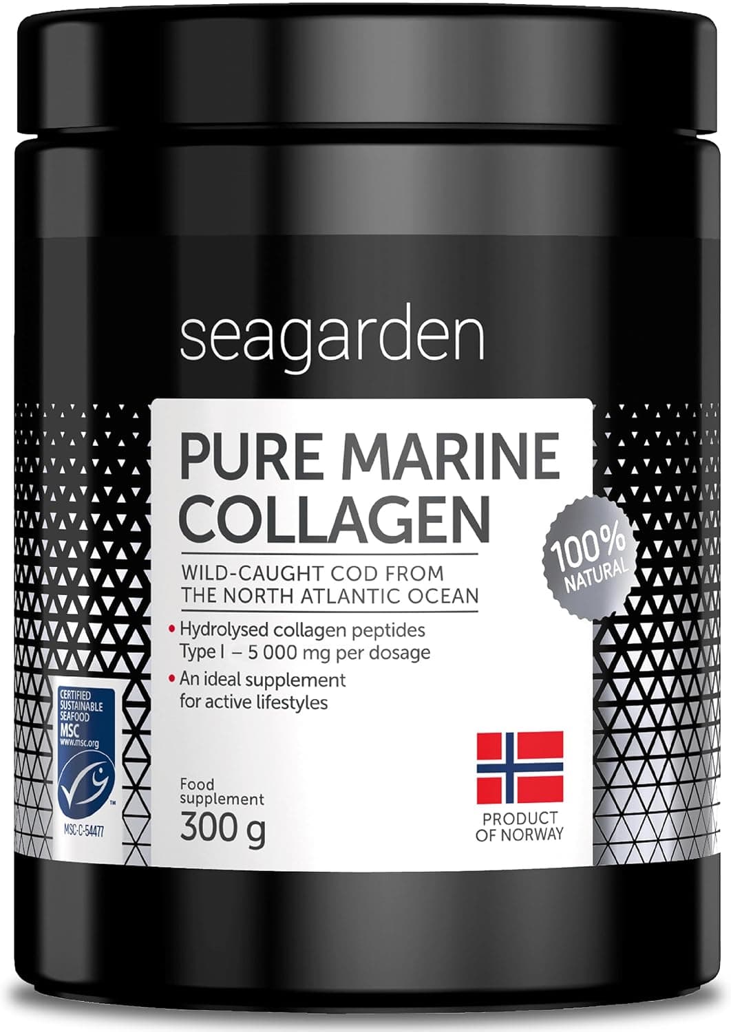 Seagarden Colágeno Marino Tipo 1 en Polvo - 300 g, 60 Porciones