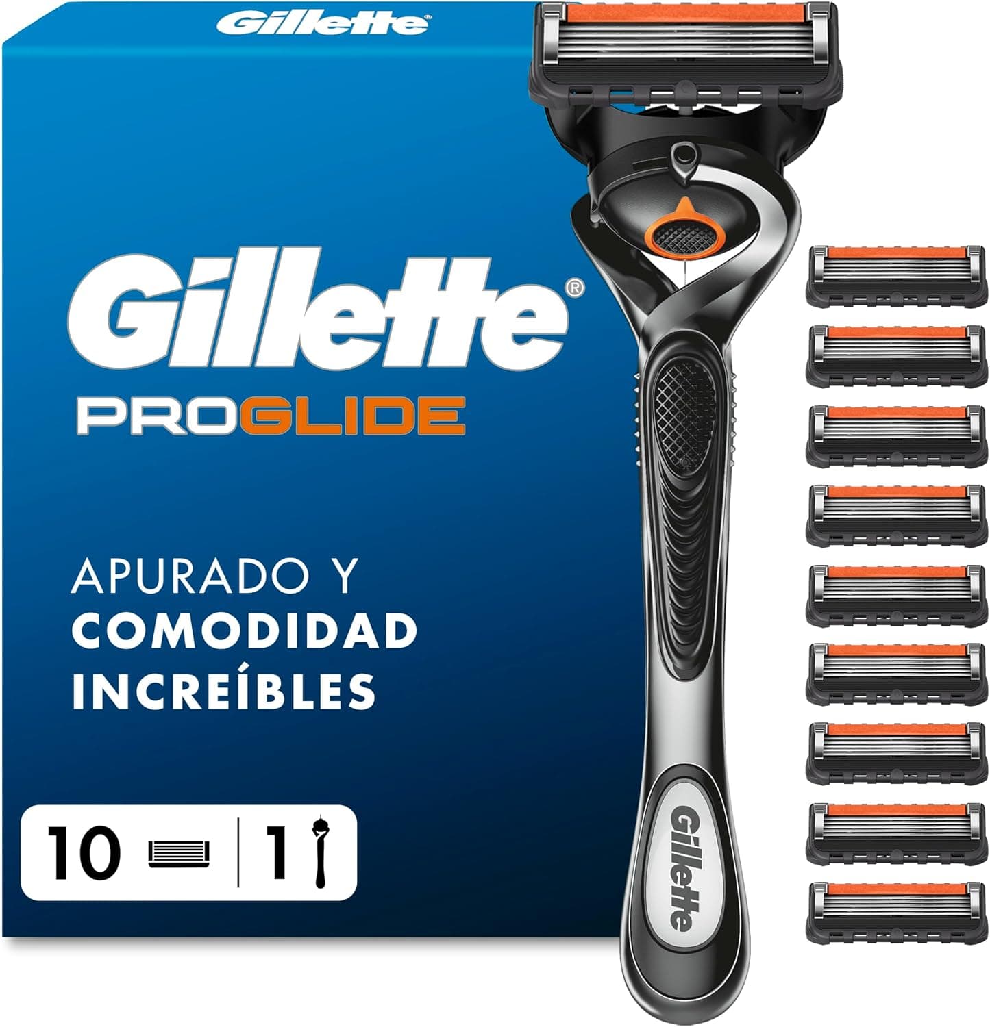 Gillette Proglide Maquinilla de Afeitar Hombre con 10 Cuchillas de Recambio