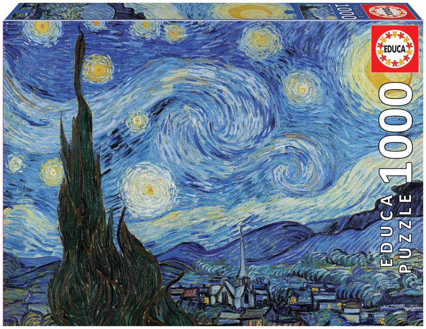 Educa - Puzzle de 1000 Piezas para Adultos | La Noche Estrellada, Vincent Van Gogh. A Partir de 14 años (19263)