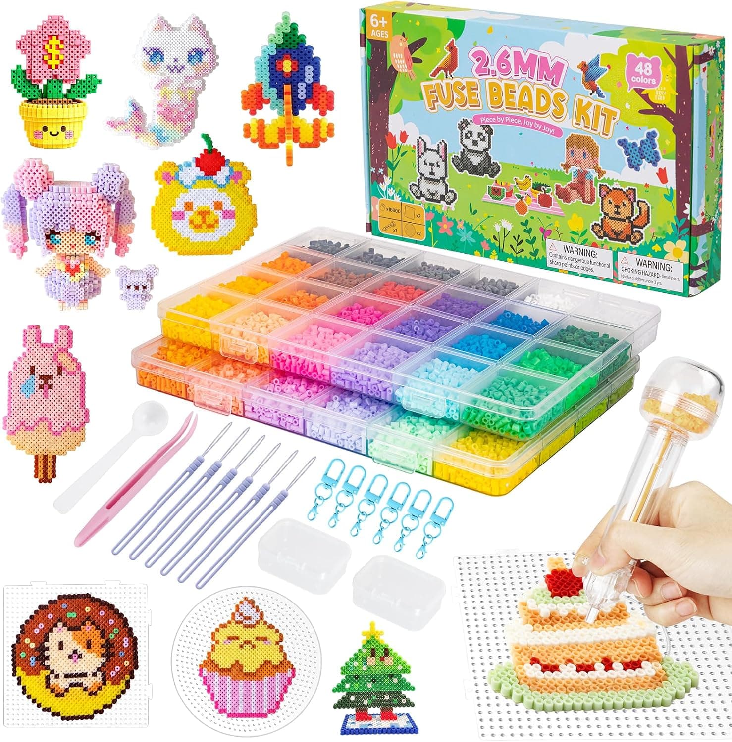 Highttoy Kit 18800 Cuentas Planchar 2.6mm con Pluma Cuentas y Accesorios