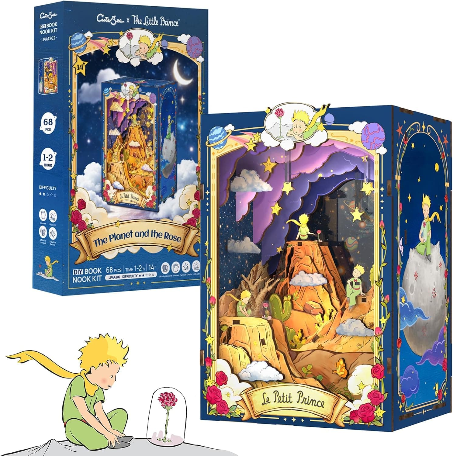 CUTEBEE Kit Book Nook El Principito – Maquetas para Construir Adultos
