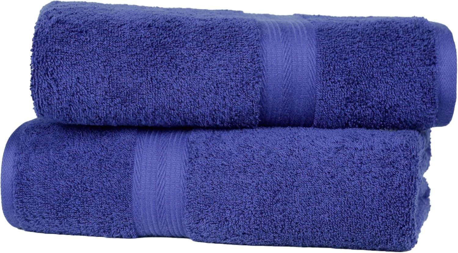 Amazon Basics Juego Toallas Baño 100% Algodón Toalla Ducha 70x140 cm, Azul Real, Pack 2 Unidades