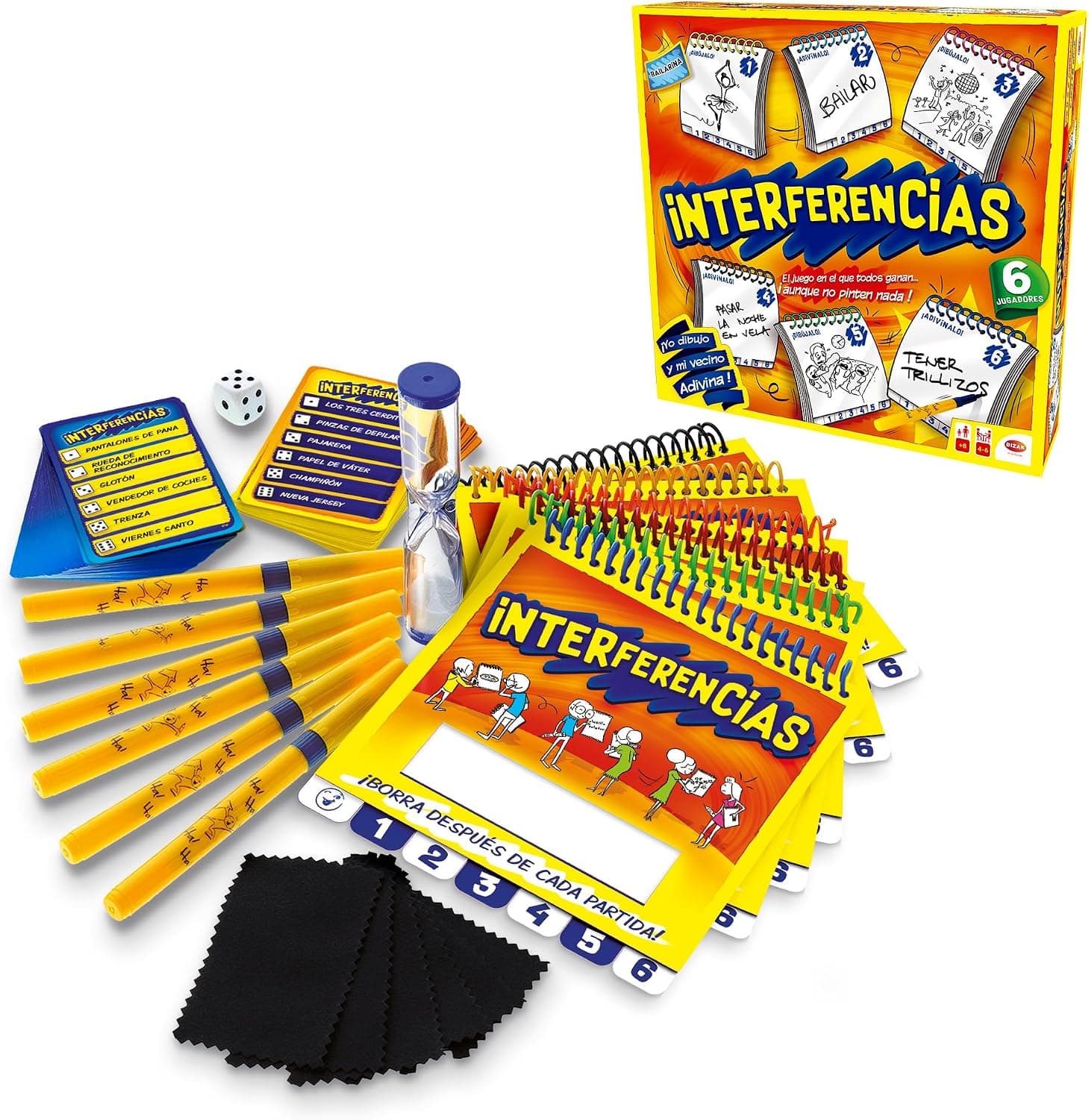 Bizak - Interferencias Juego de Mesa a Partir de 8 Años, Divertido y Rápido Juego de Dibujo de 4 a 6 Jugadores, Dibuja y Adivina los Conceptos Dibujados (64554499)