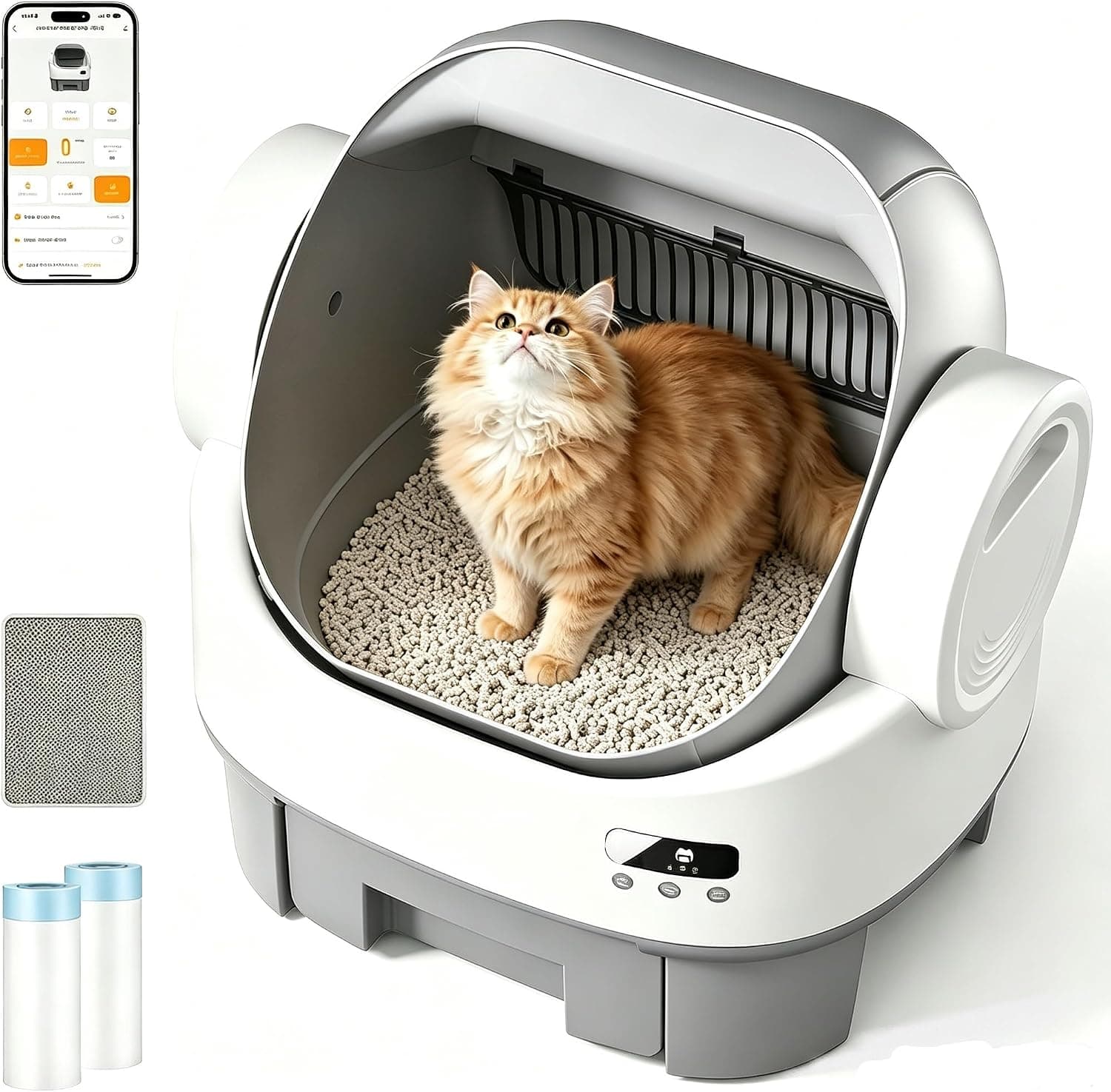 Arenero Gatos Autolimpiable con App,Modelo de Inicio del Arenero Automático