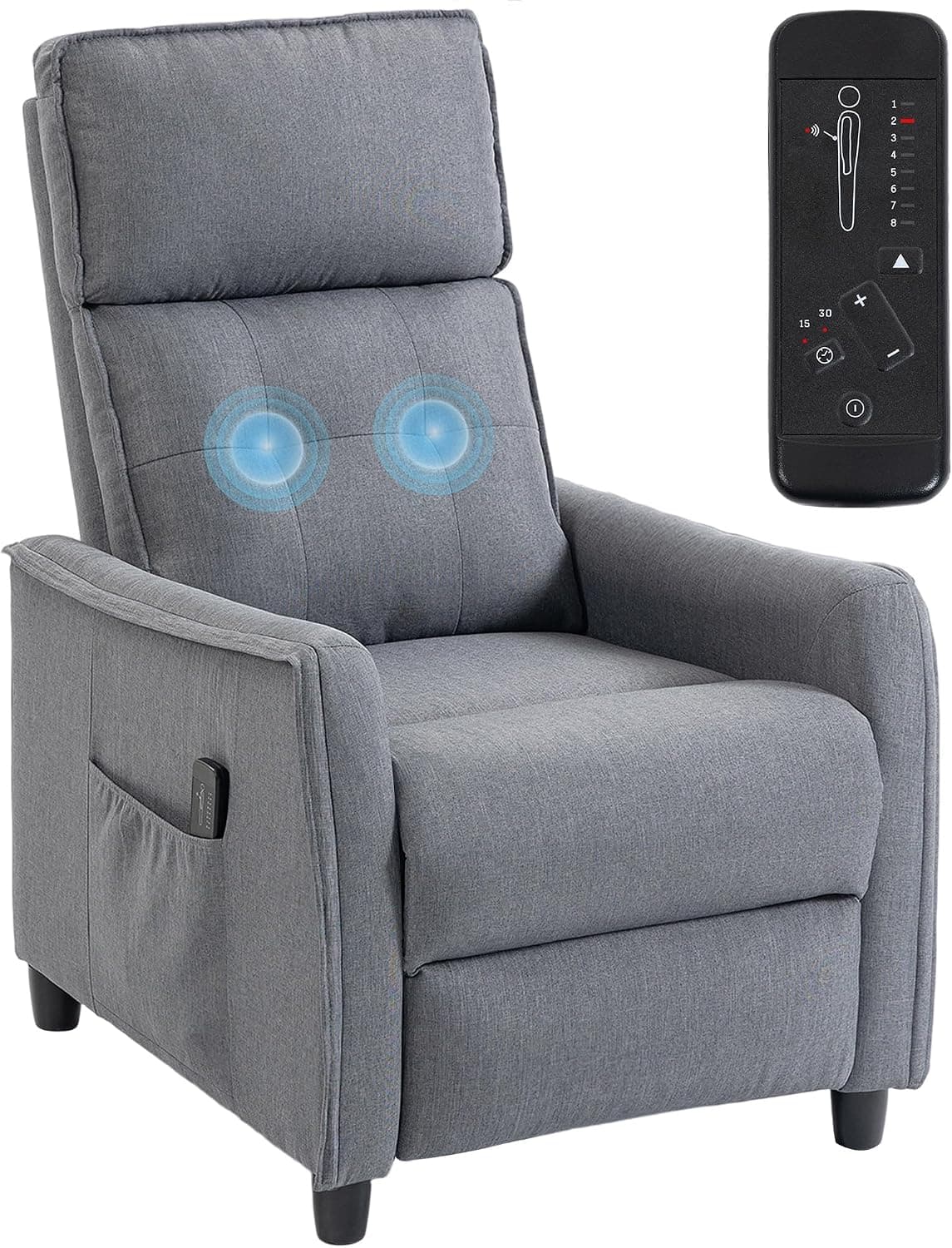 HOMCOM Sillón de Masaje Manual 160° Gris Claro